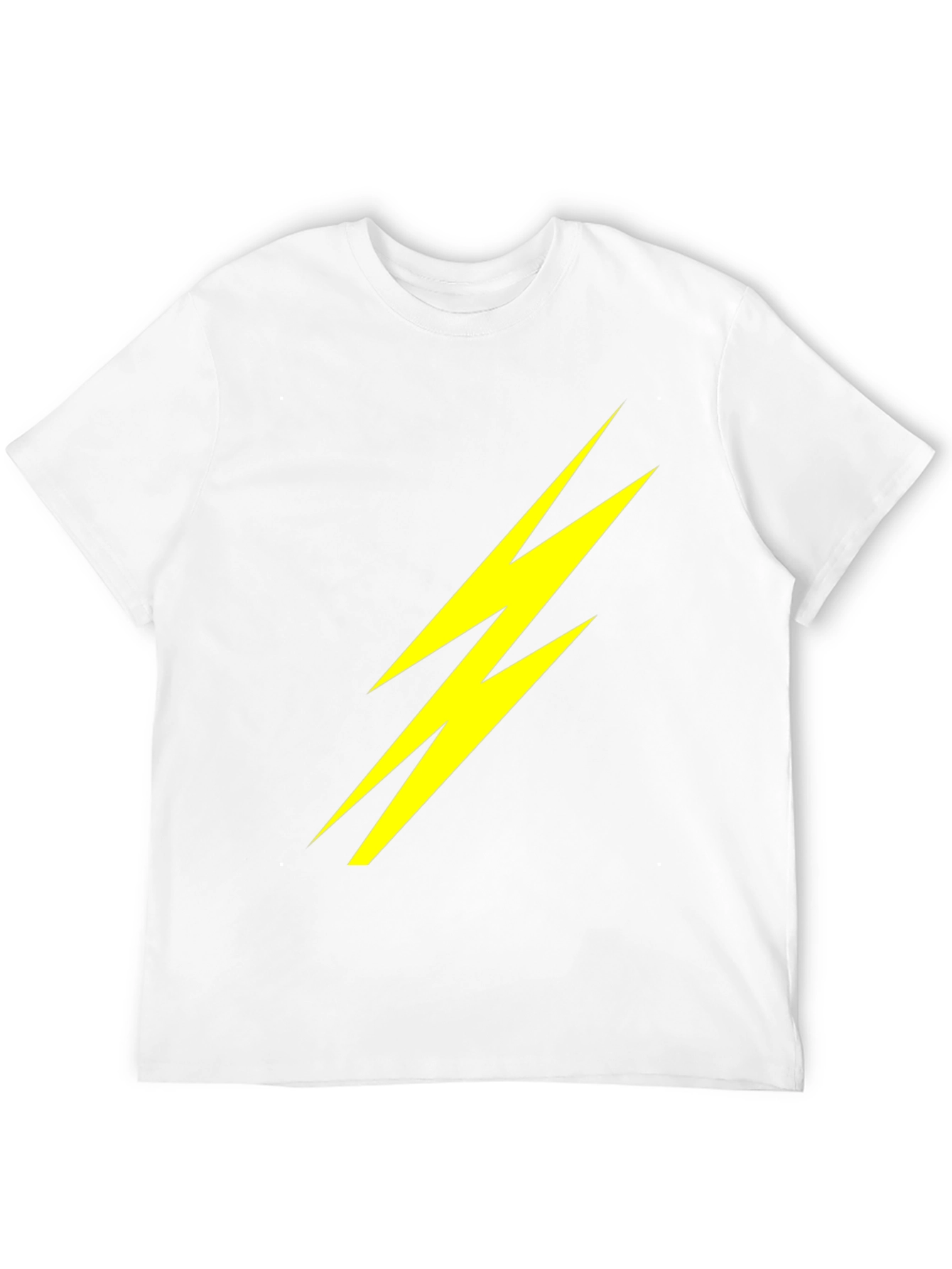 Lightning Bolt Graphic Tee - Bold Black Cotton T-Shirt