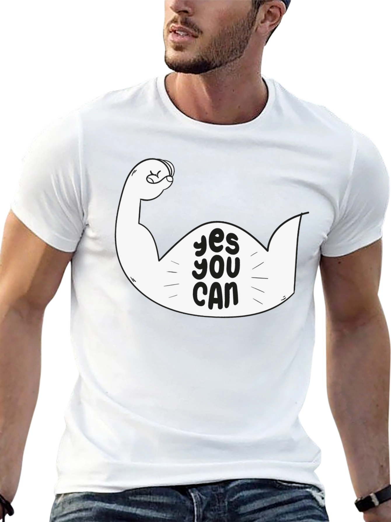 Yes You Can Graphic Tee - Motivational Black T-Shirt