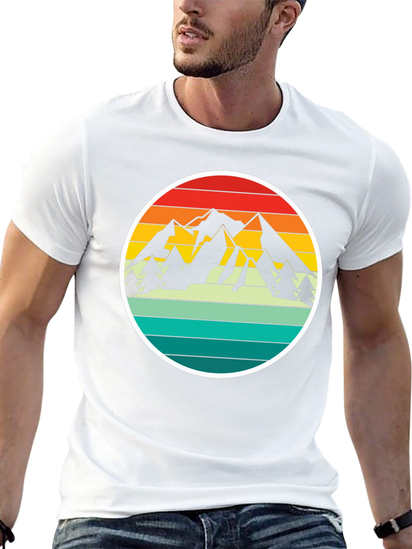 Retro Mountain Adventure T-Shirt - Black
