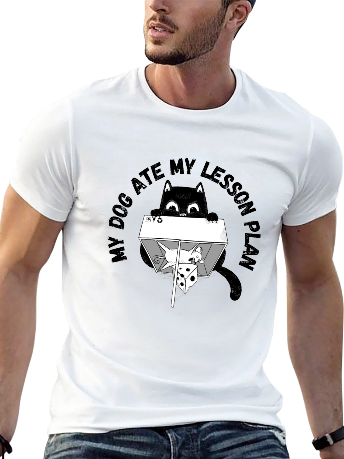 Funny Cat Ate Lesson Plan T-Shirt