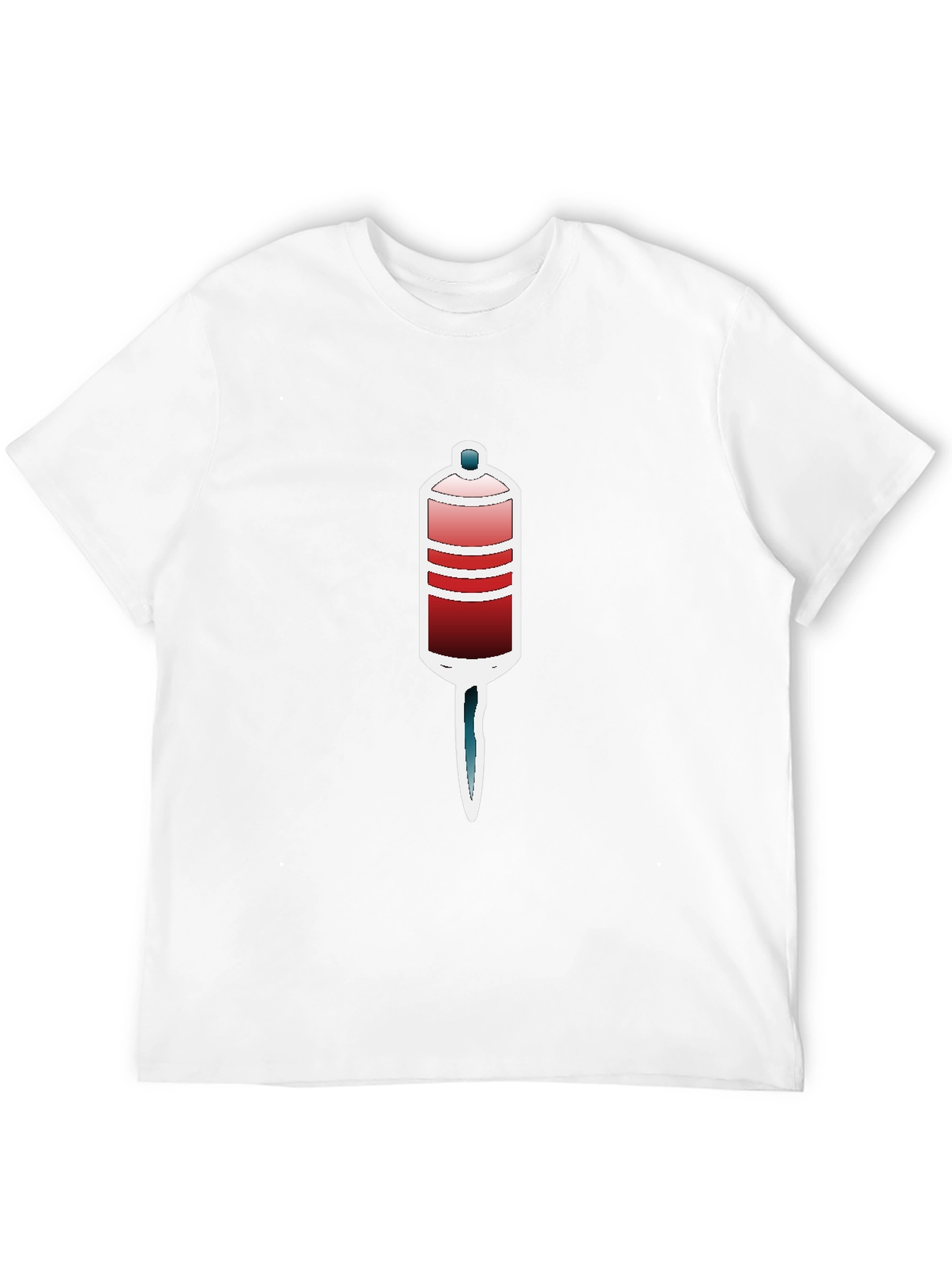 Unique Graphic Tee - Red and Blue Tube Design