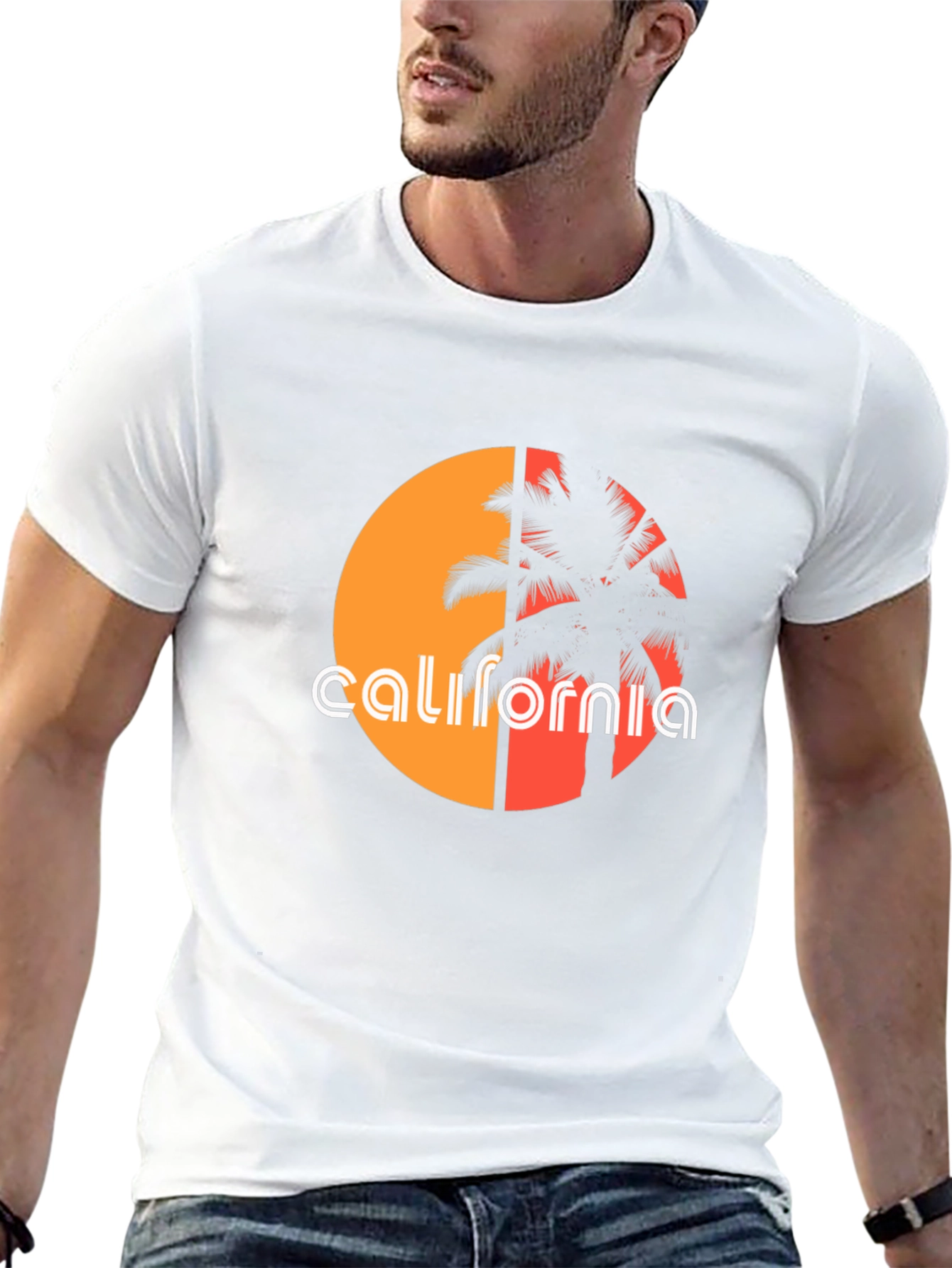 California Palm Tree Sunset Graphic Tee