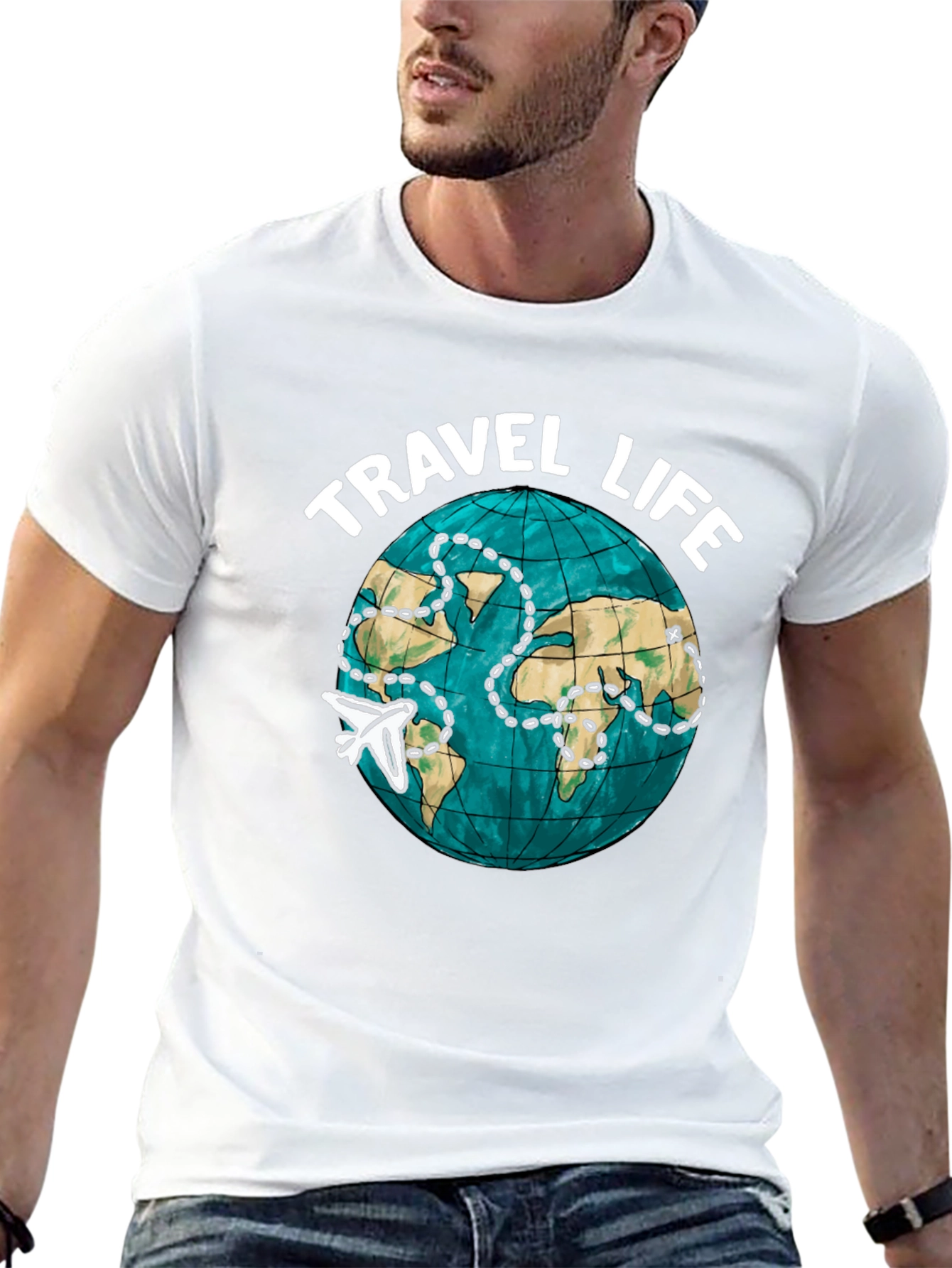 Travel Life Globe Graphic T-Shirt