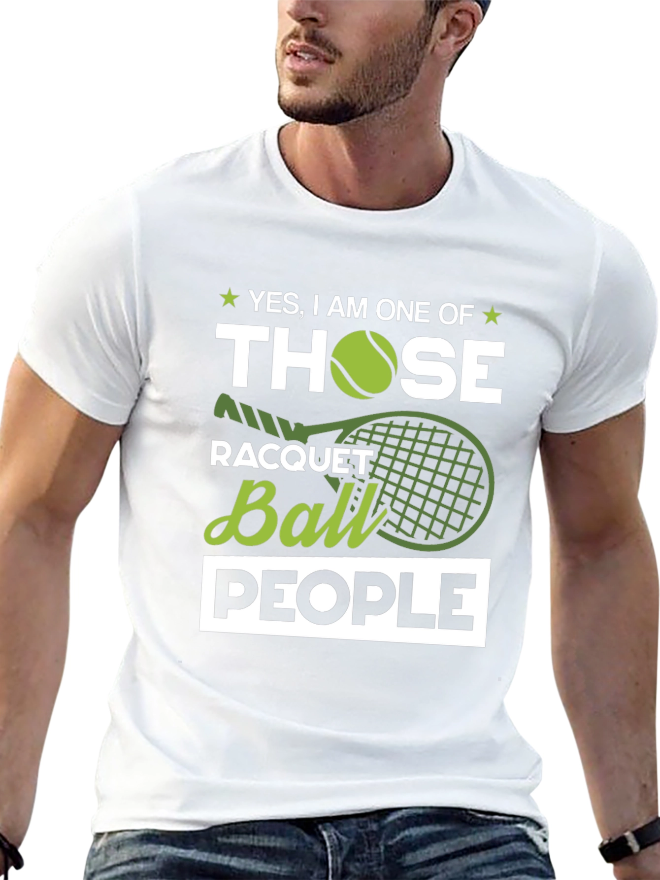 Tennis Racquet Ball People Graphic Tee