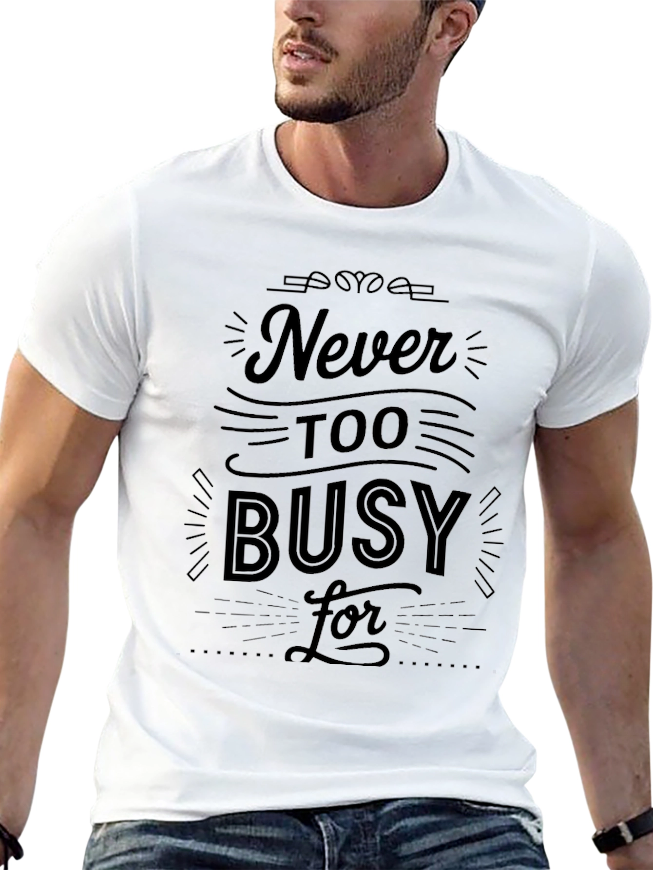 Never Too Busy Graphic Tee - Mens Black T-Shirt