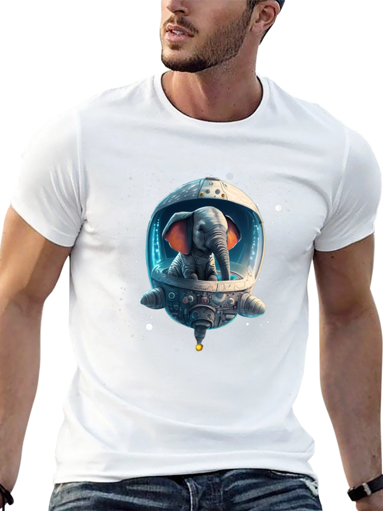 Elephant Astronaut Graphic T-Shirt