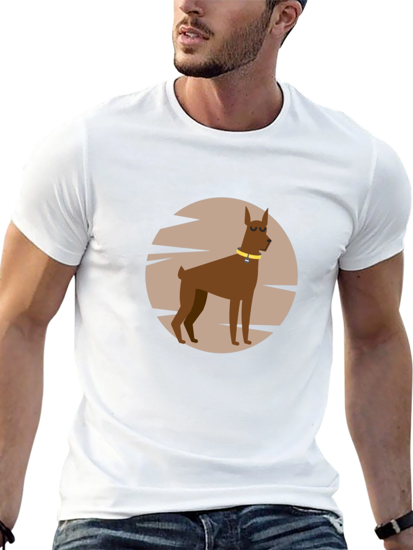 Dog Graphic Print Black T-Shirt