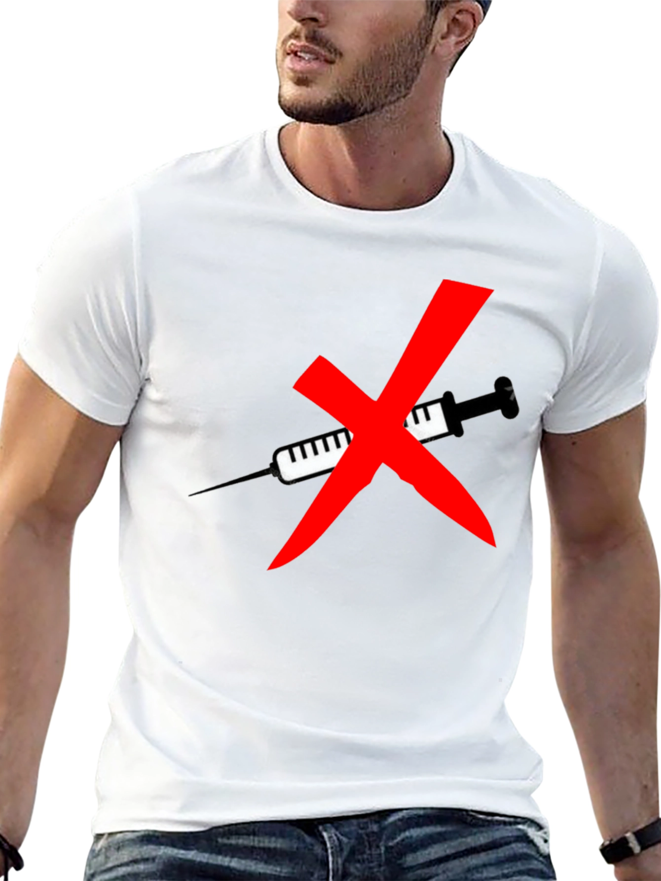 Anti Vaccine T-Shirt - Black Cotton Graphic Tee