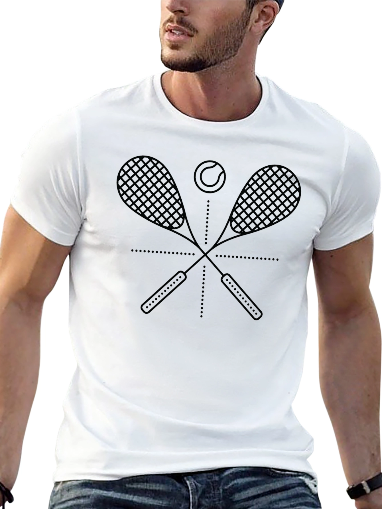 Tennis Racket Graphic Tee - Stylish Sportswear