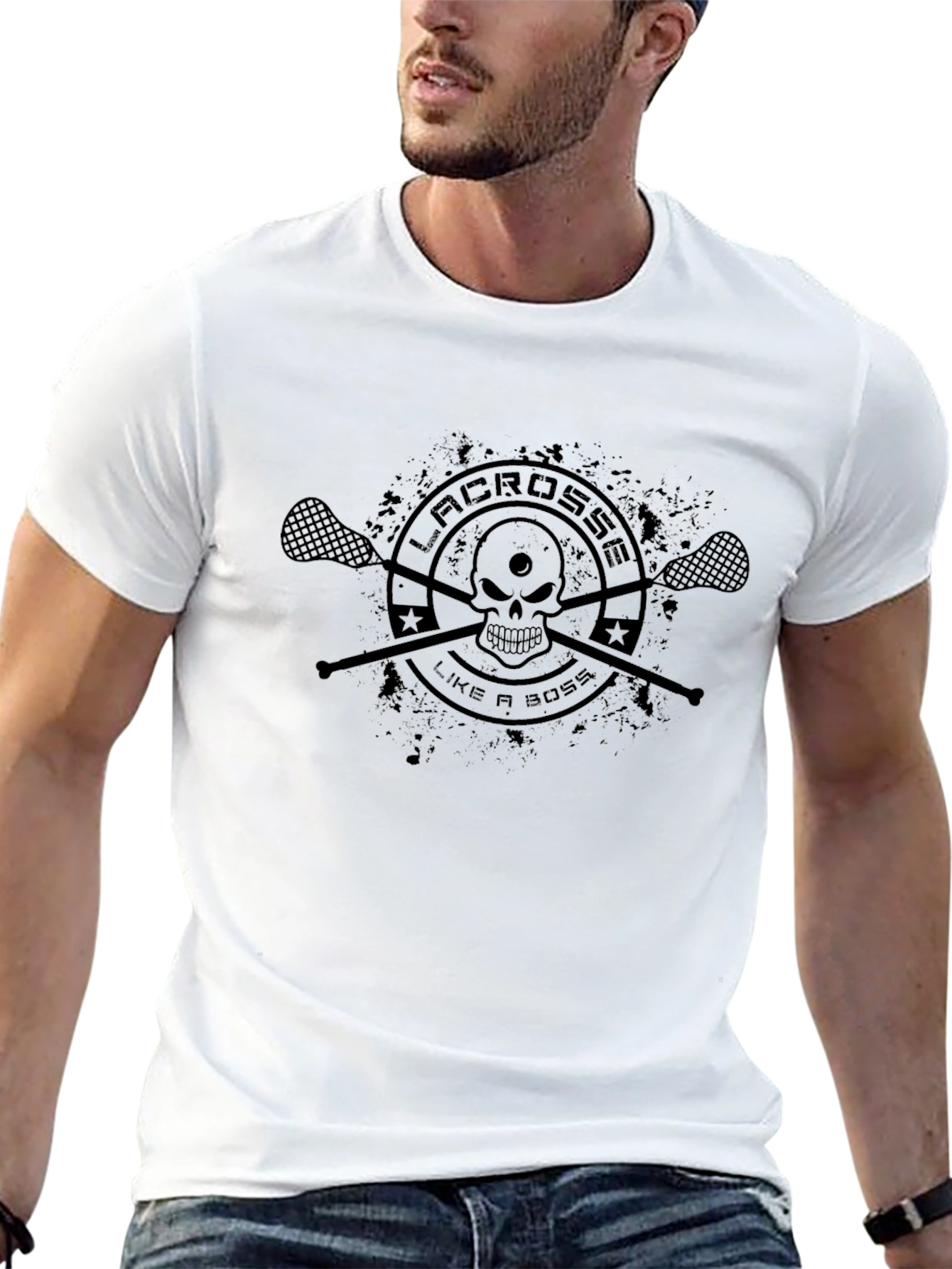 Lacrosse Like A Boss Black T-Shirt