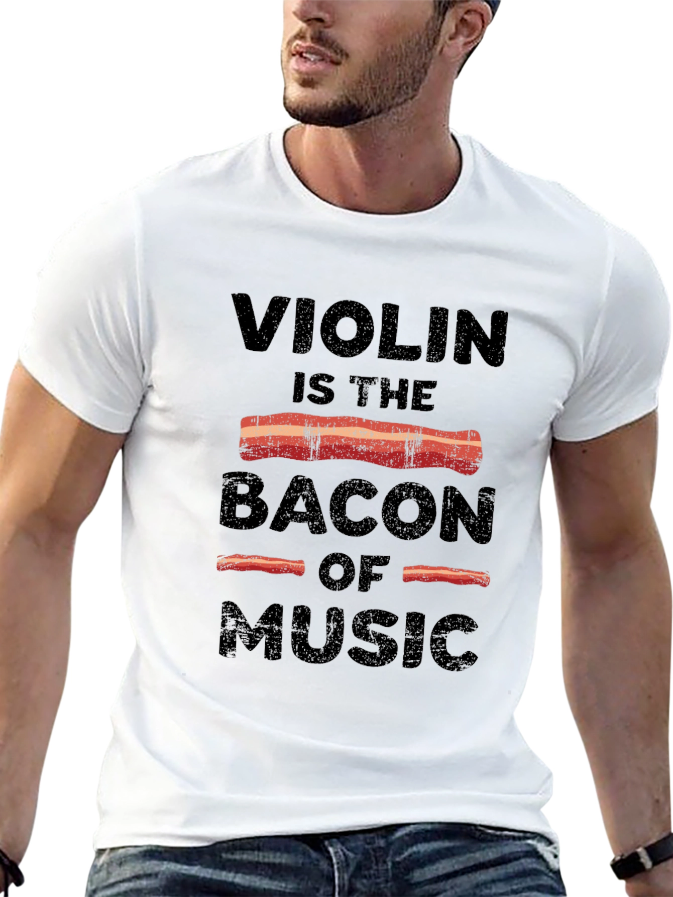 Violin is the Bacon of Music Black T-Shirt