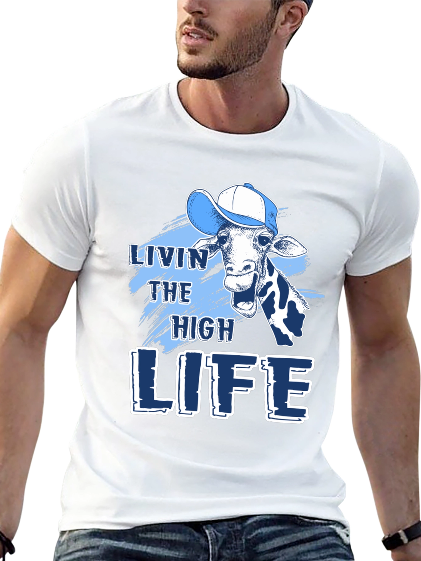 Livin the High Life Giraffe Graphic Tee