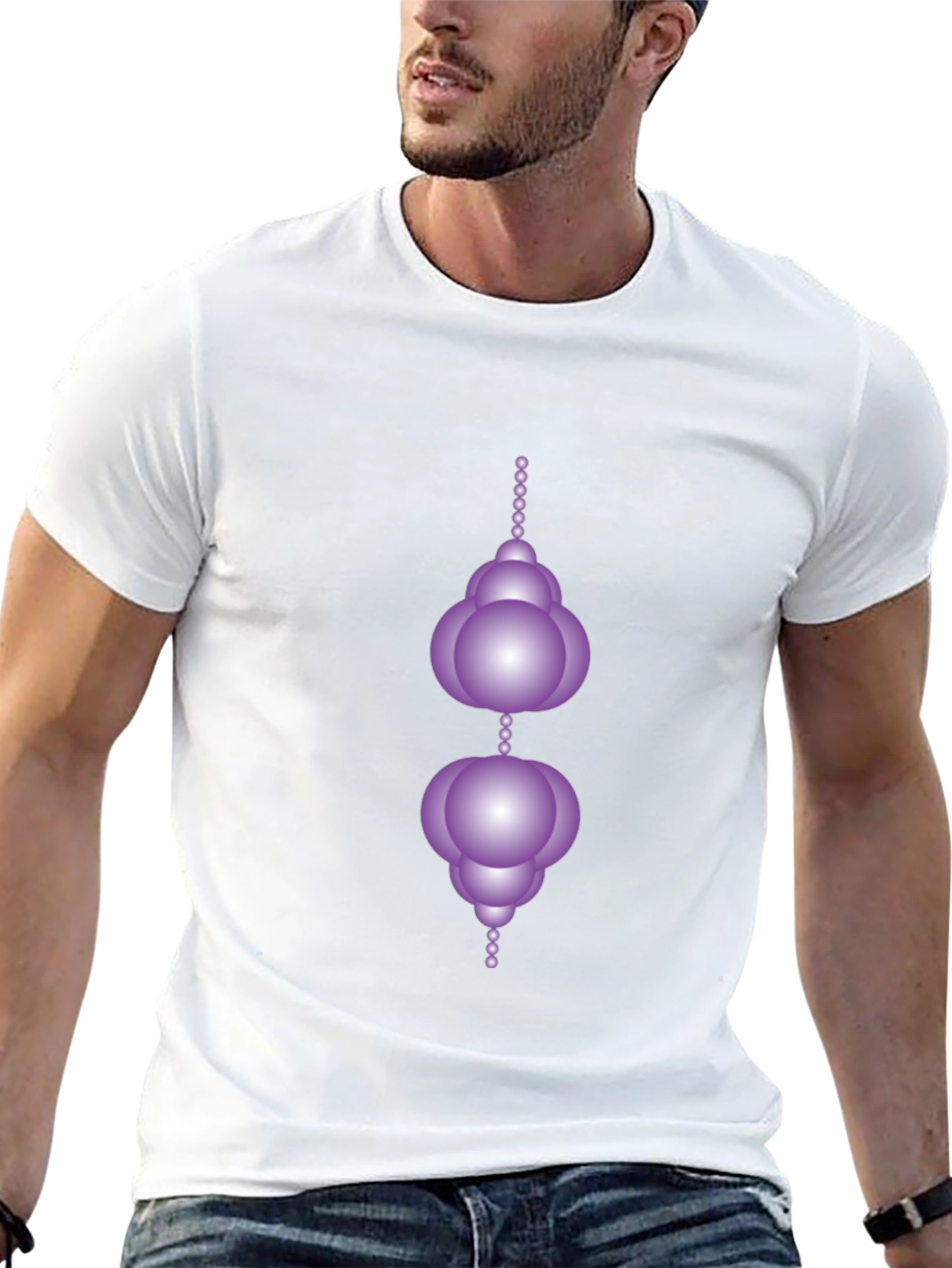 Modern Geometric Orb Design Black T-Shirt