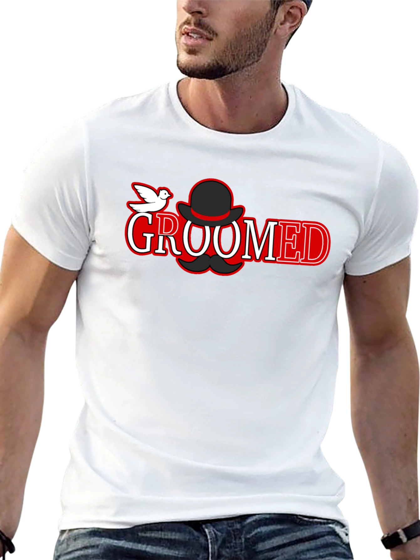 Groomed Graphic Tee - Stylish Cotton T-Shirt