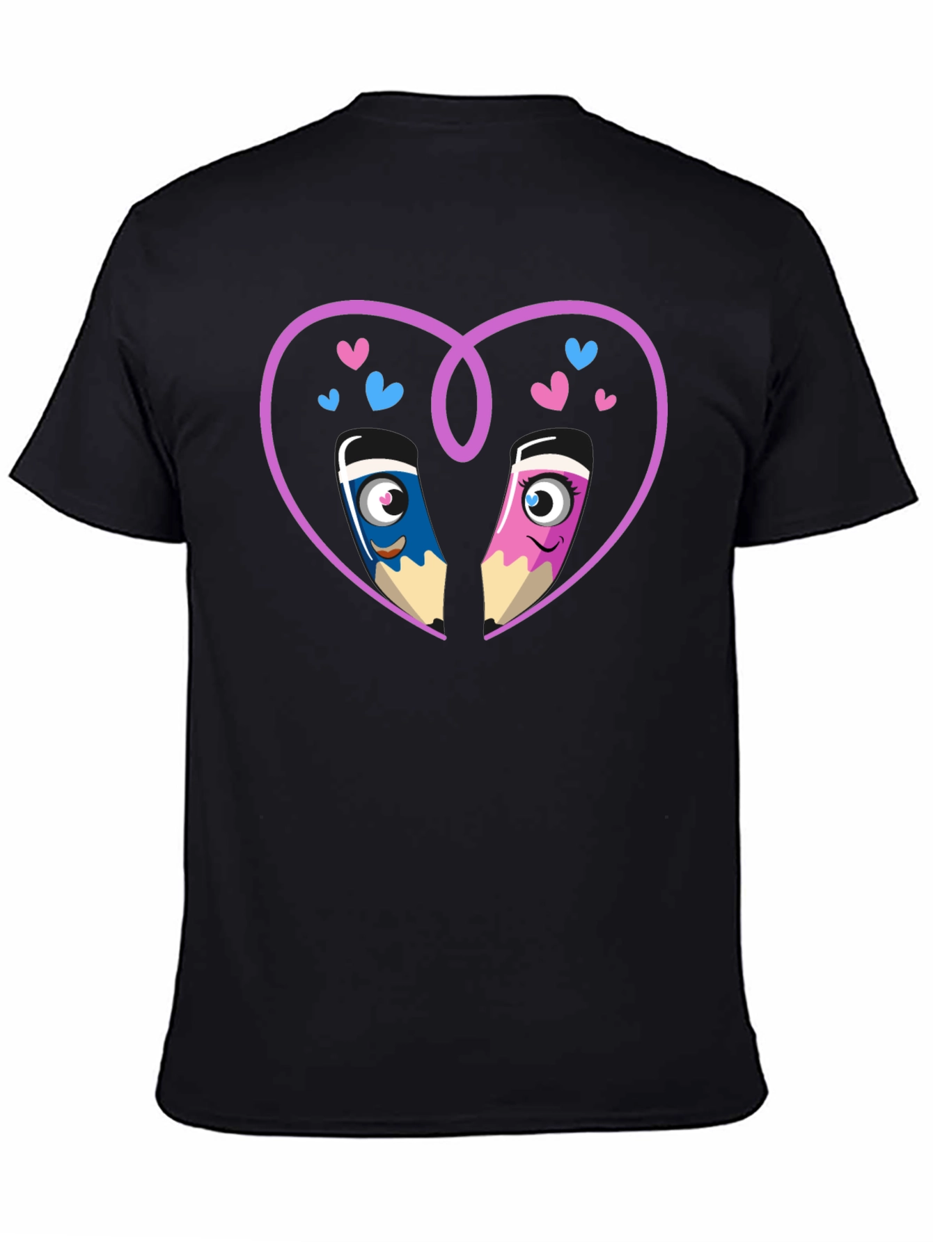 Cartoon Pencil Heart Graphic Tee