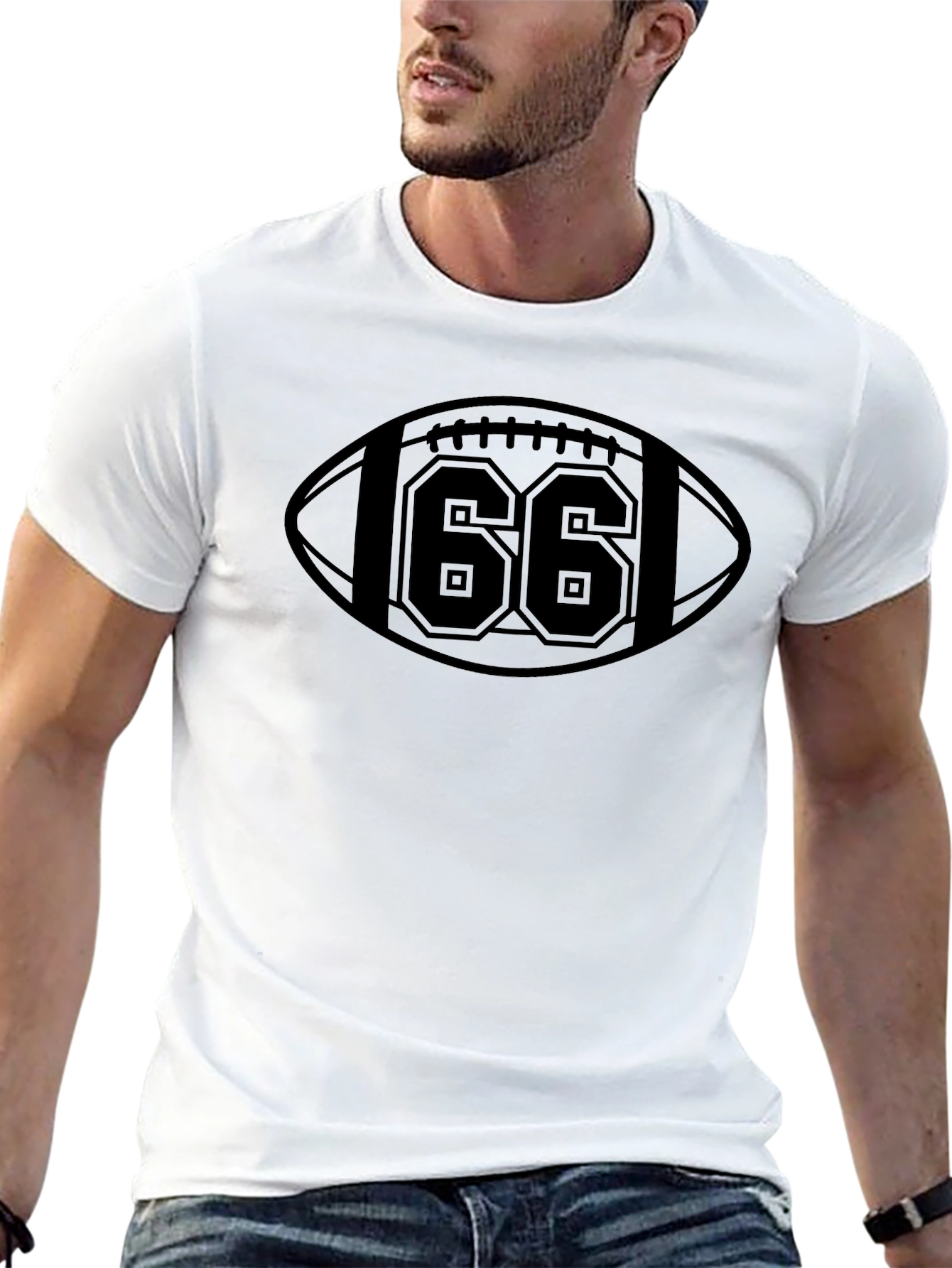 Football Number 66 Graphic T-Shirt