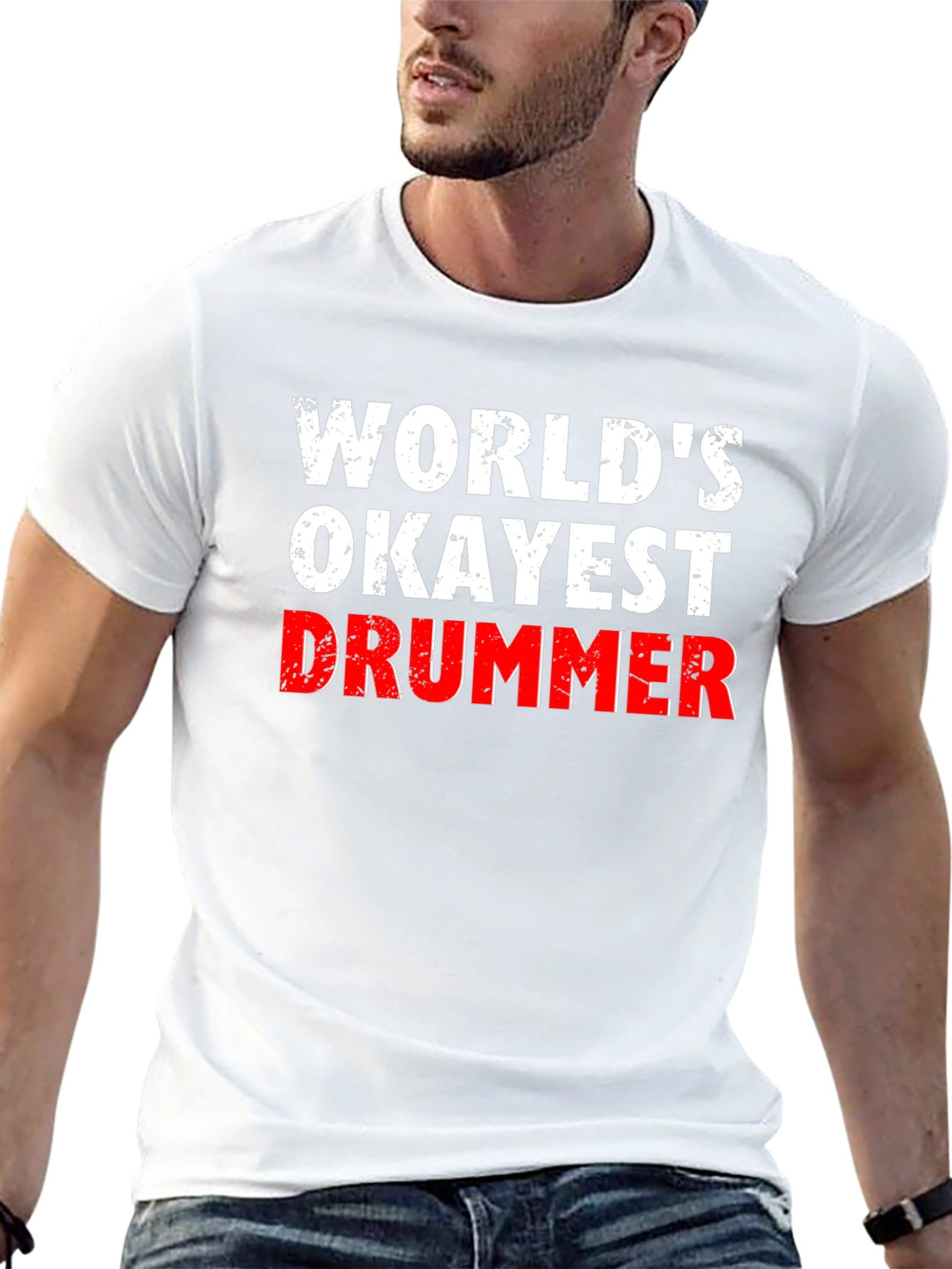 Worlds Okayest Drummer T-Shirt - Black