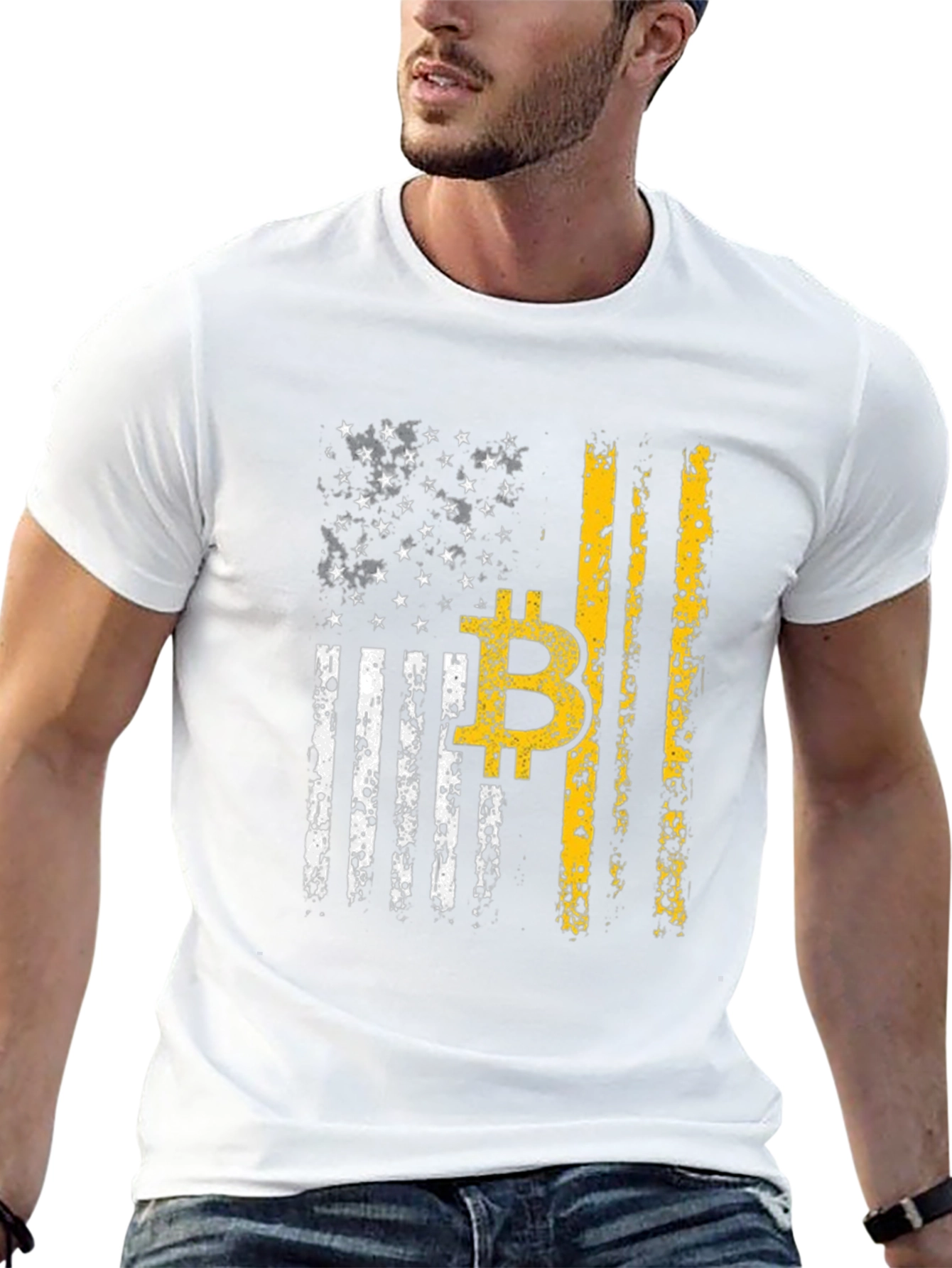 Bitcoin American Flag Graphic Tee - Crypto T-Shirt