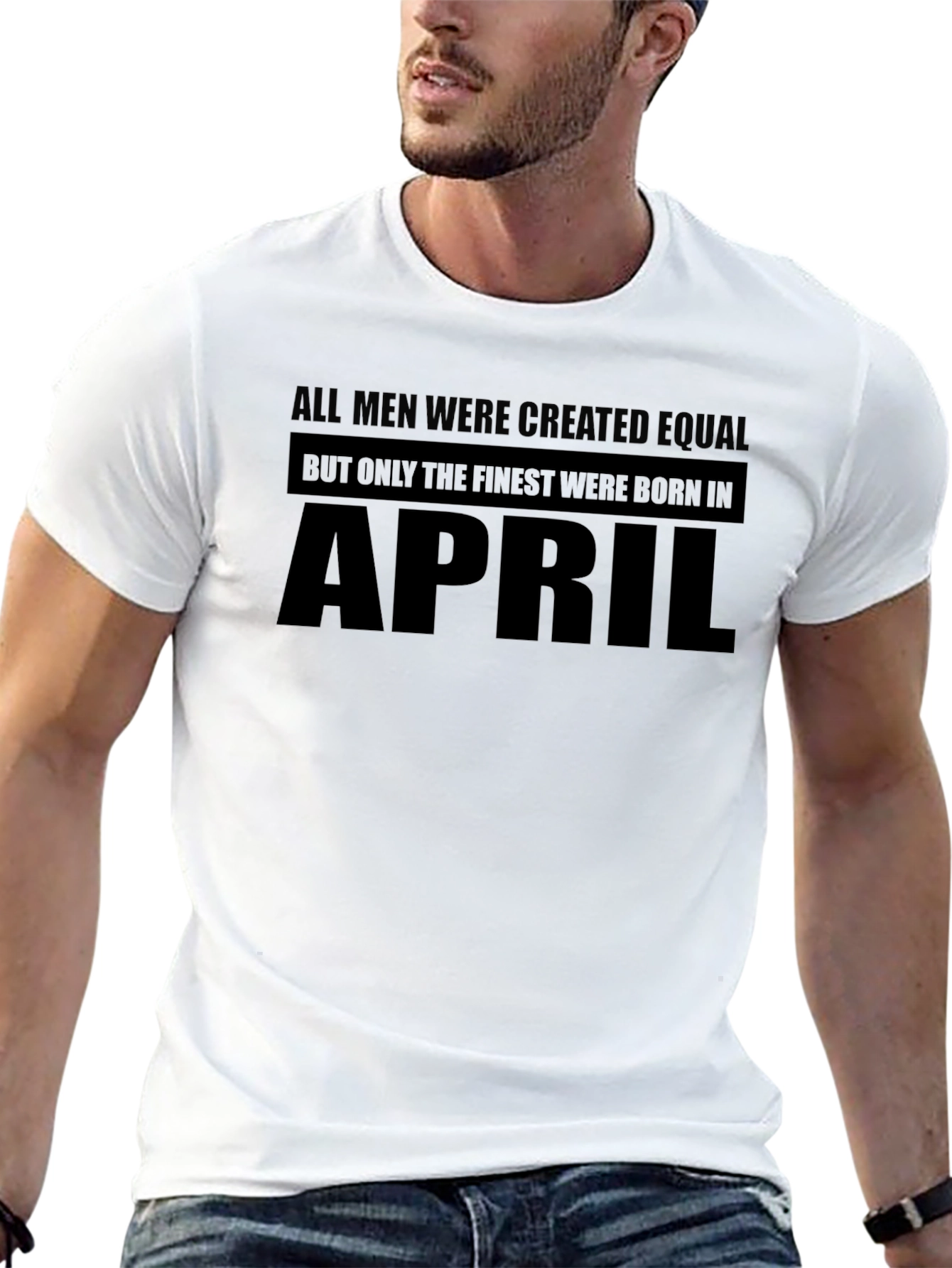 Finest Men Born in April Black Graphic Tee
