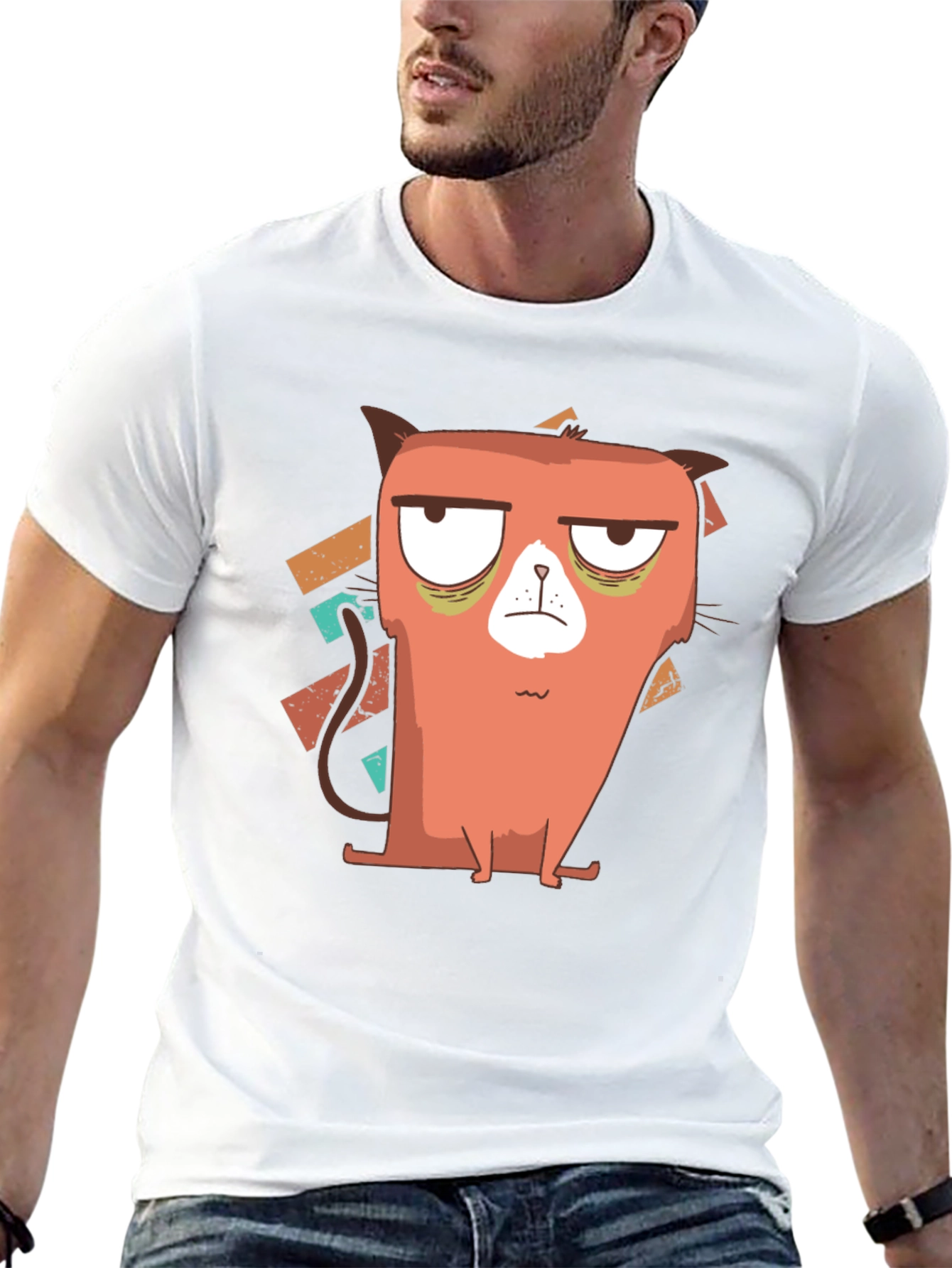 Grumpy Cat Graphic Tee - Black Cotton Blend