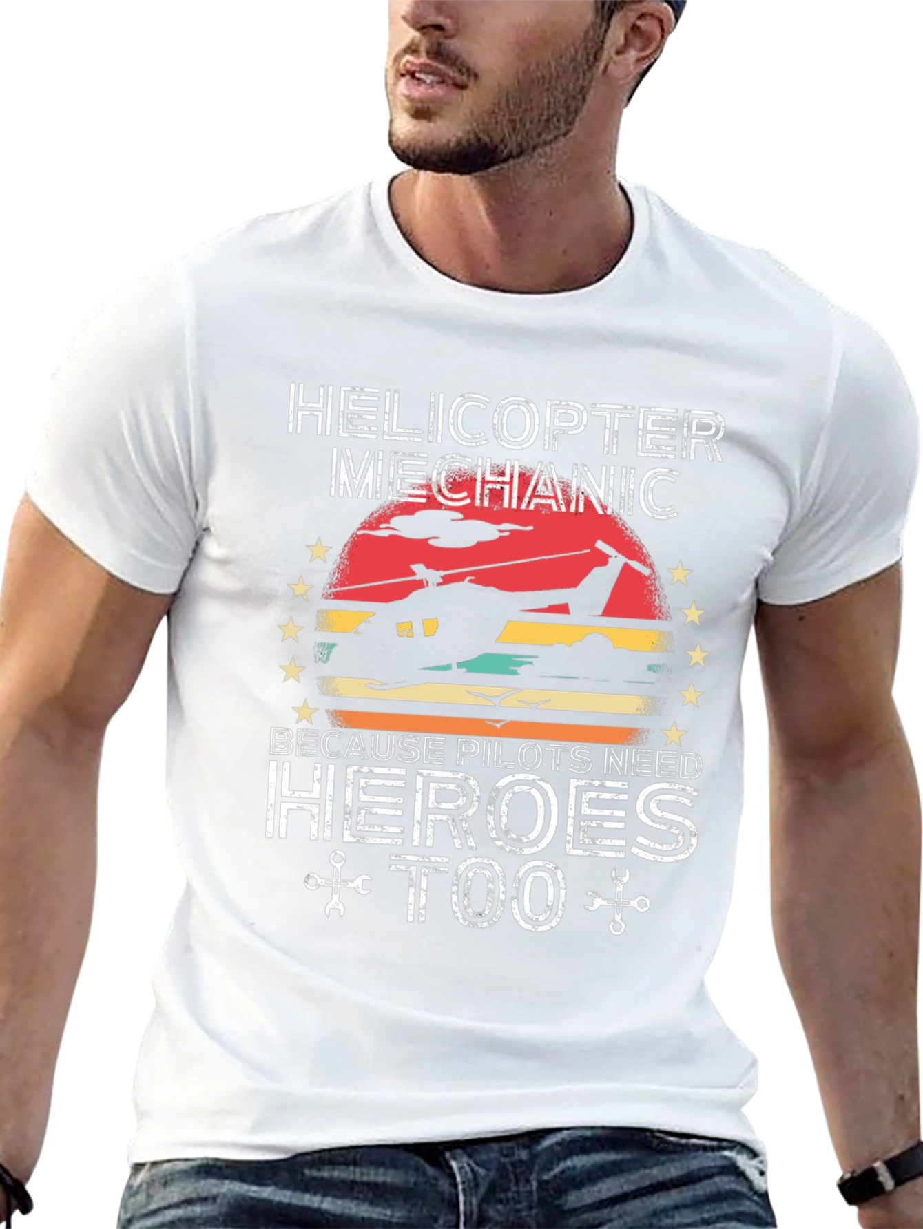 Helicopter Mechanic T-Shirt Pilots Need Heroes Too!