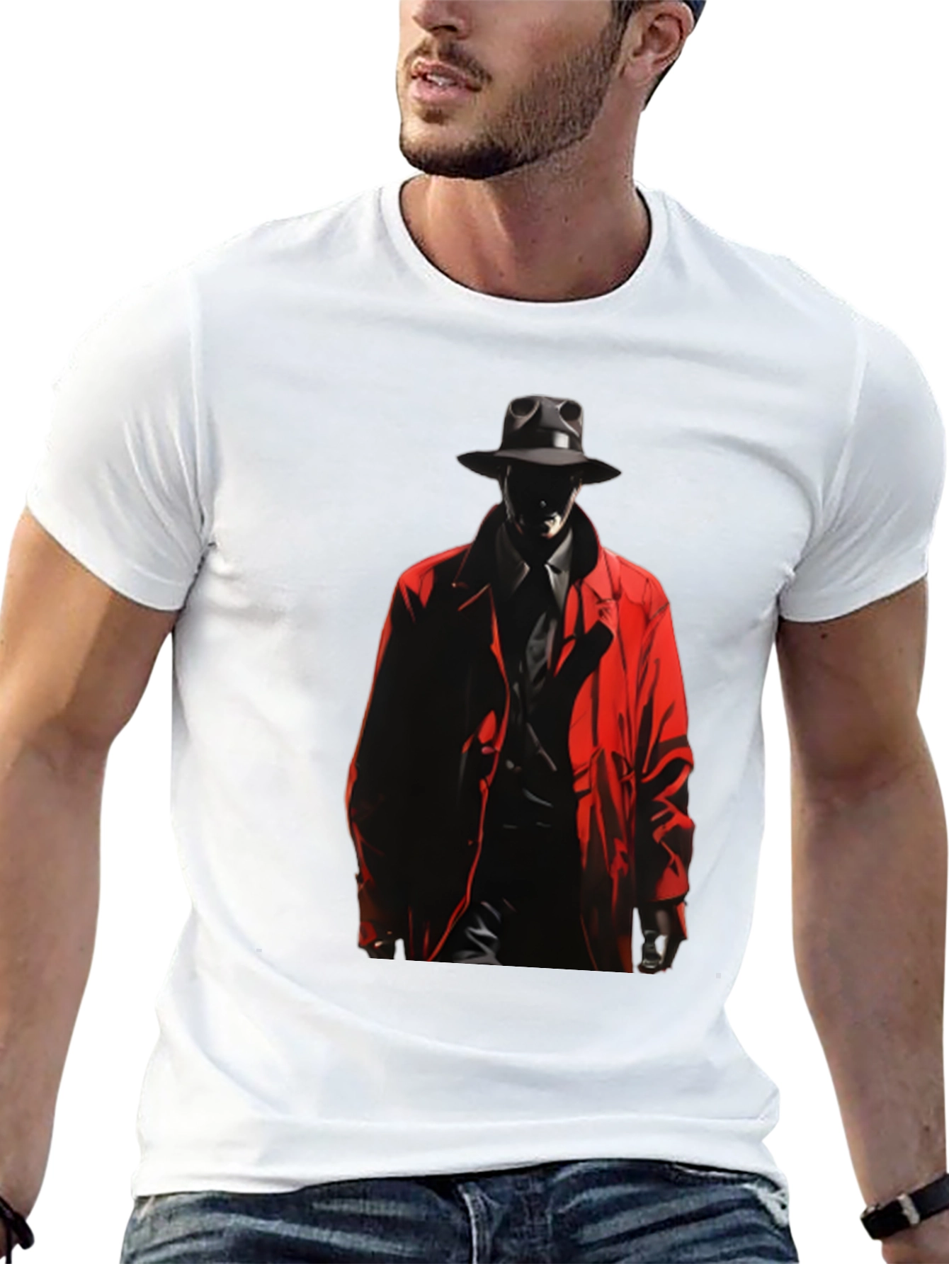 Noir Detective Graphic Tee - Mens Black T-Shirt
