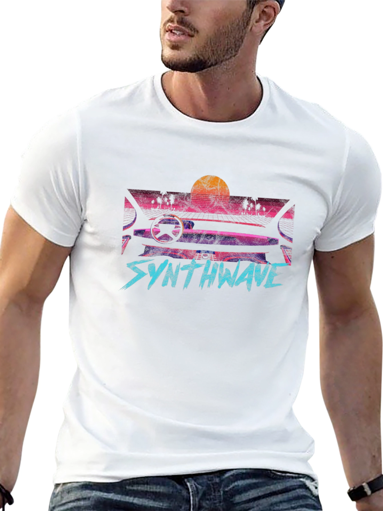 Synthwave Retro Car Graphic T-Shirt