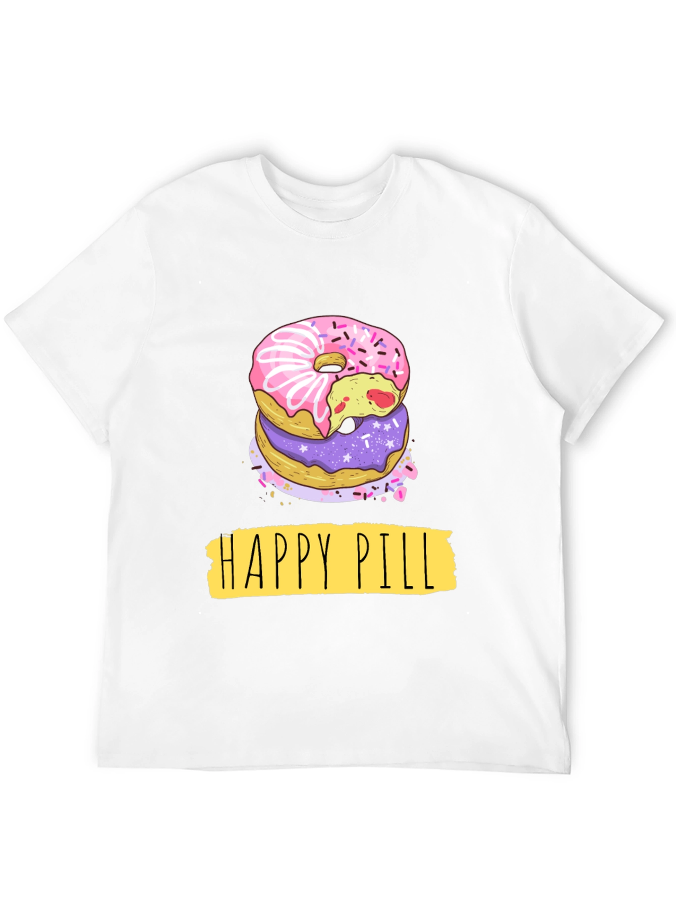 Happy Pill Donut Graphic T-Shirt