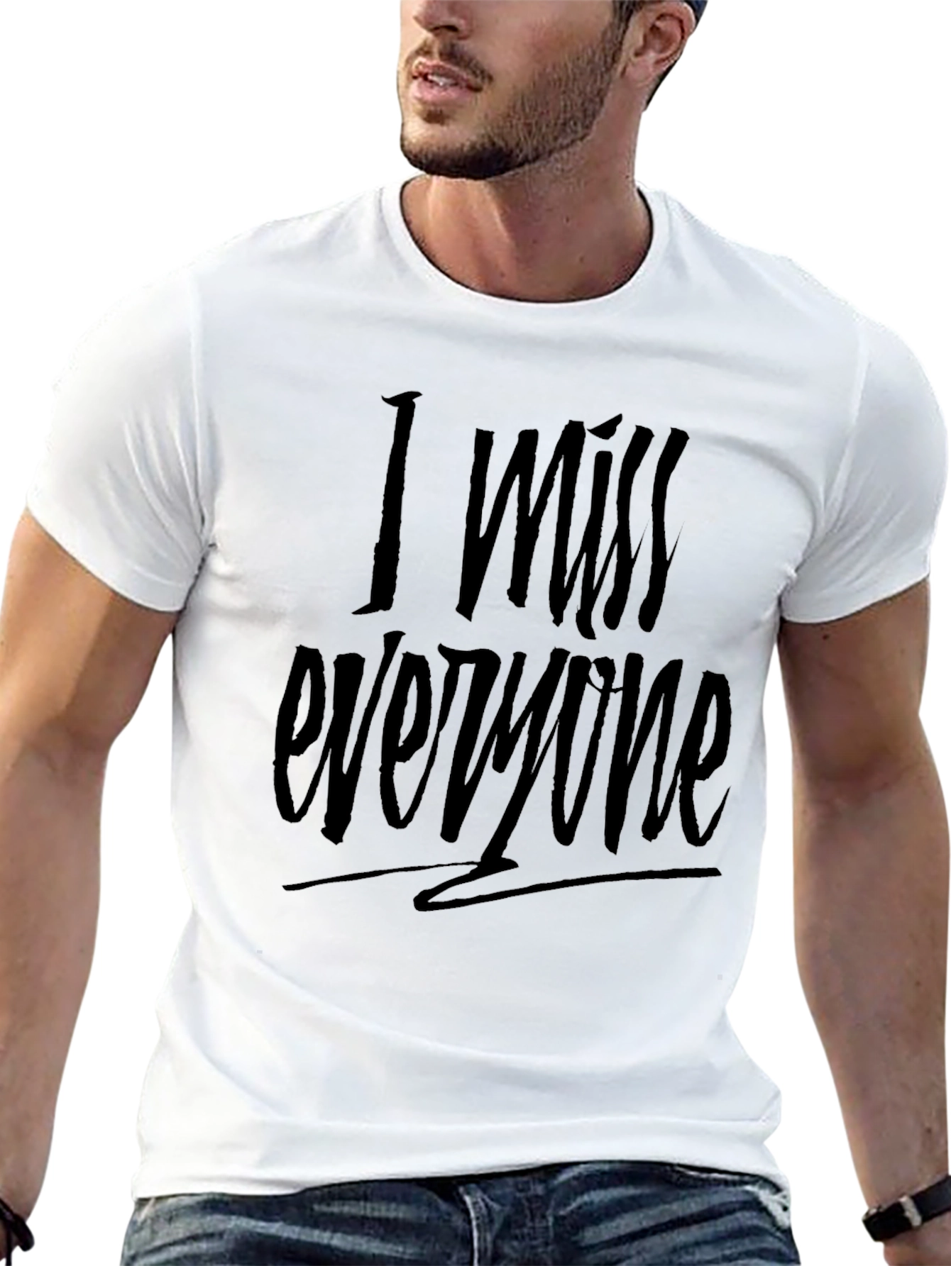 I Miss Everyone Black Graphic Tee