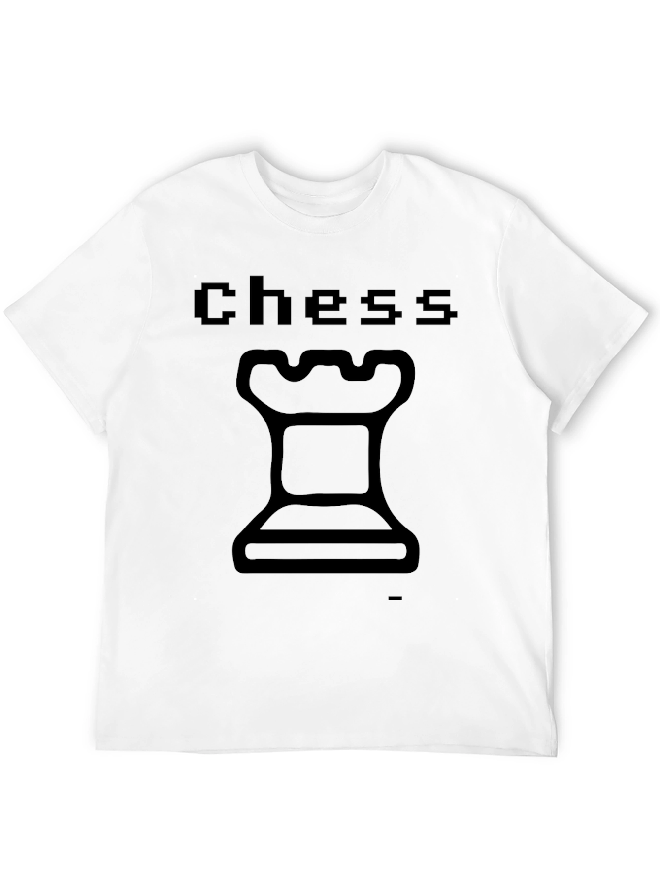 Chess Rook Graphic T-Shirt - Pixelated Text Design
