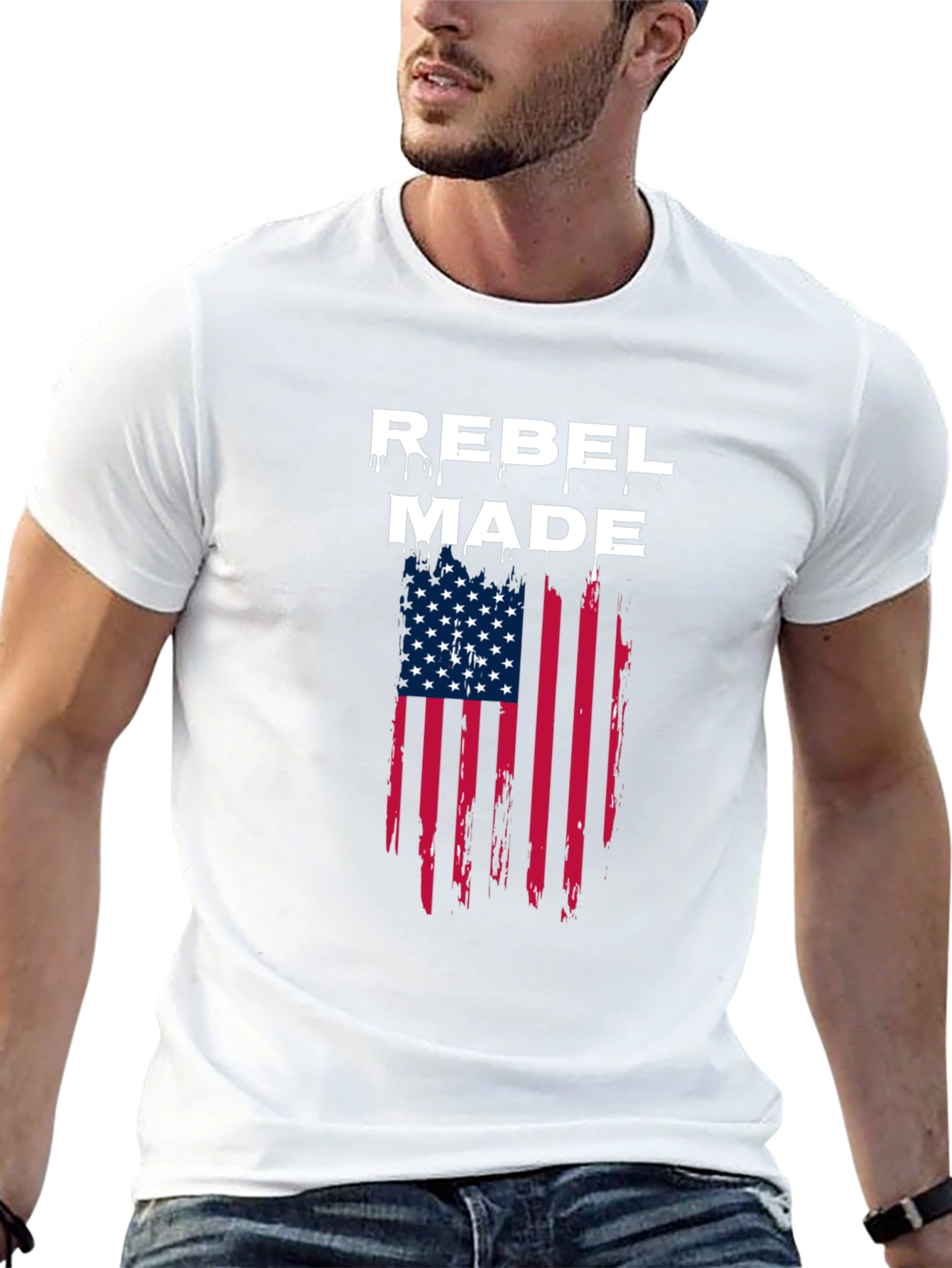Rebel Made American Flag T-Shirt
