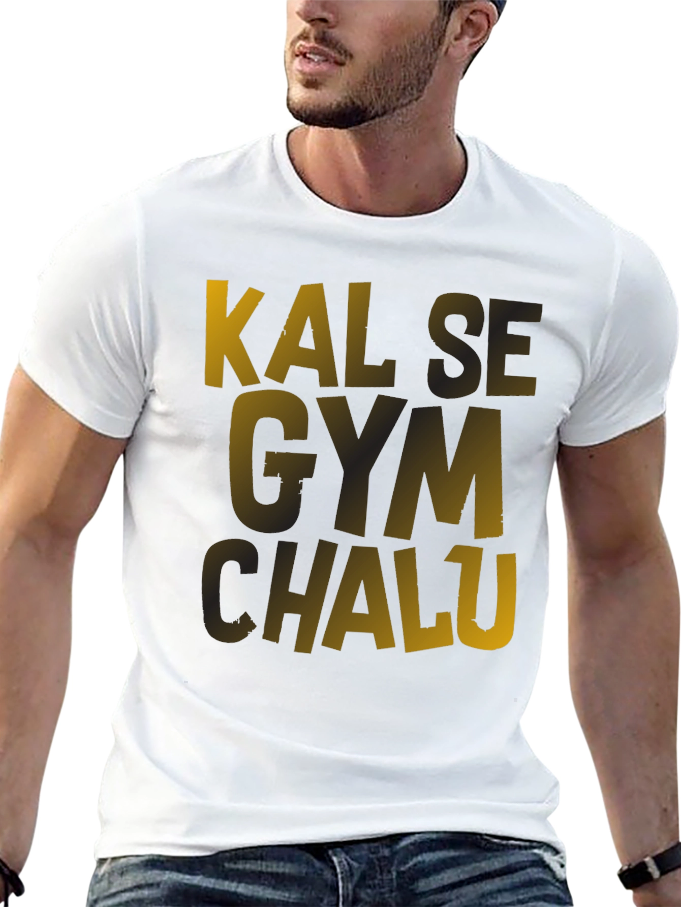 Kal Se Gym Chalu Mens Black T-Shirt