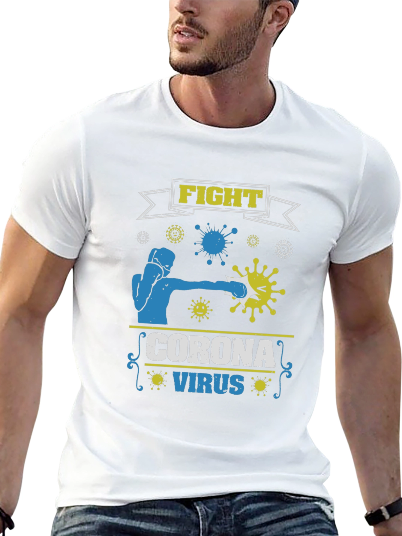 Fight Corona Virus Black T-Shirt