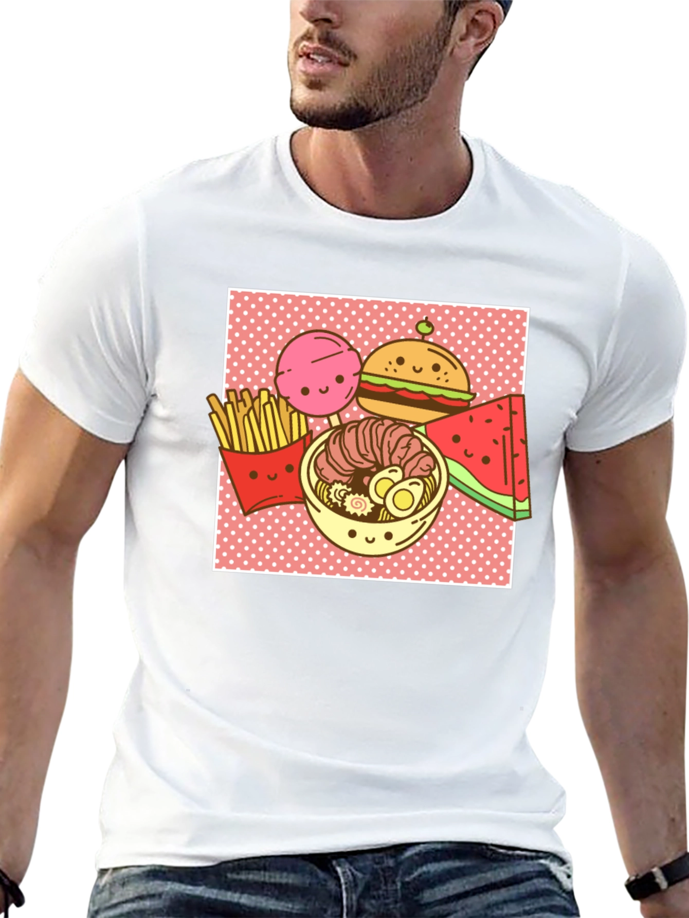 Kawaii Foodie T-Shirt: Ramen Burger Fries & More!