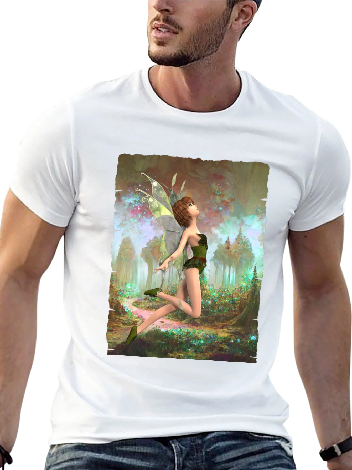 Fantasy Fairy T-Shirt Forest Scene Unique Design