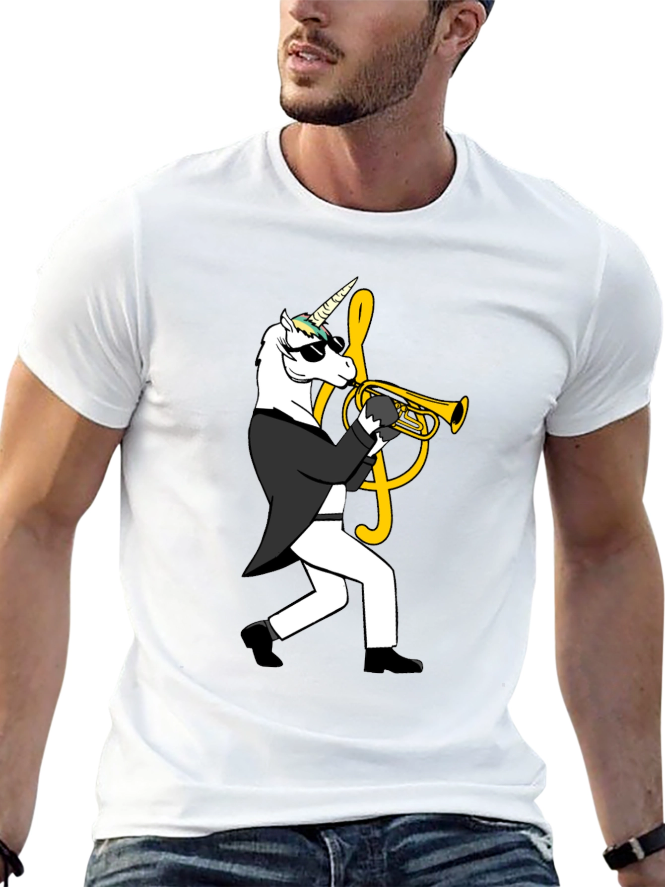 Unicorn Trumpet Player Graphic Tee