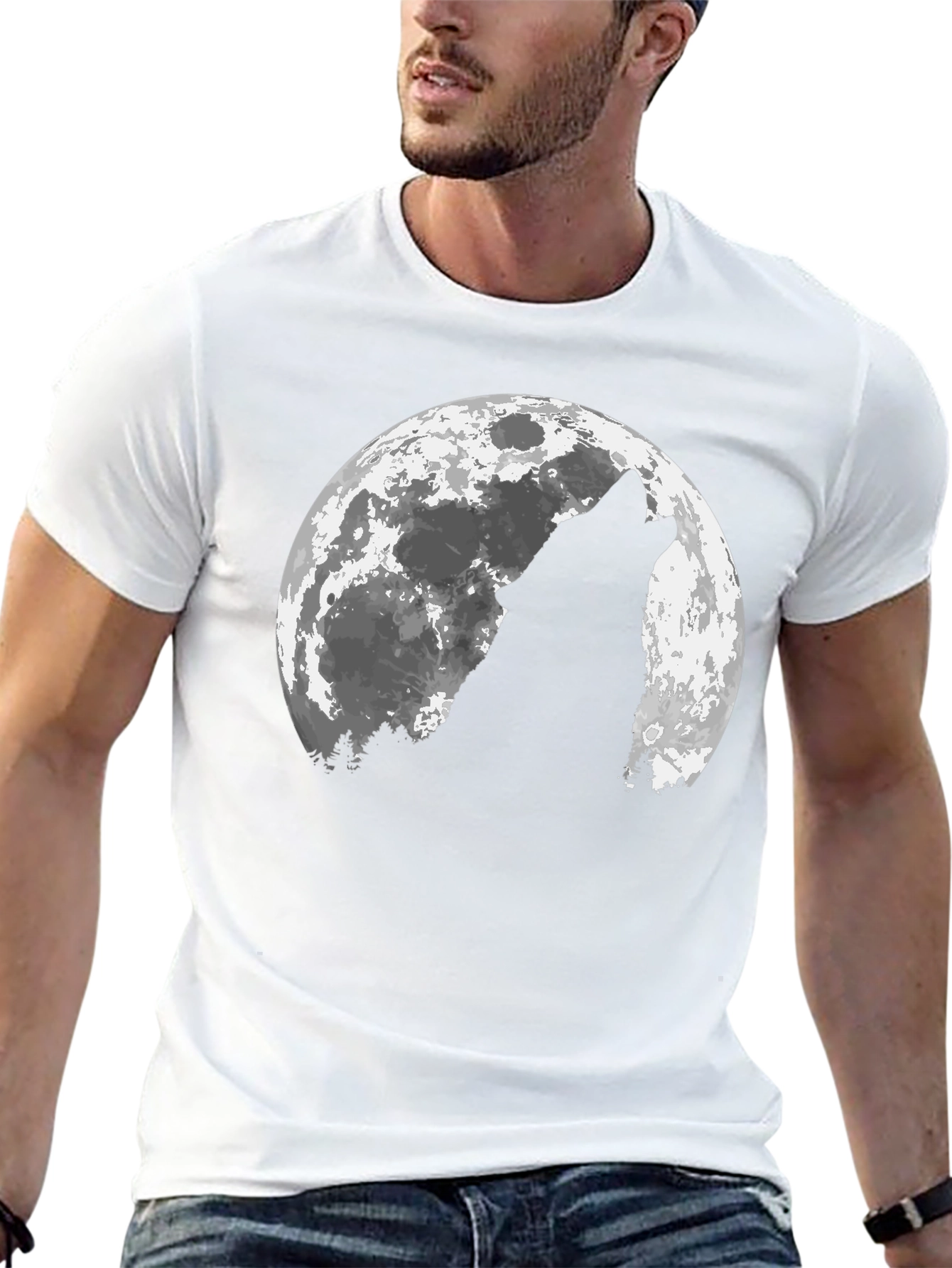Wolf Moon Graphic T-Shirt - Mens Black Tee