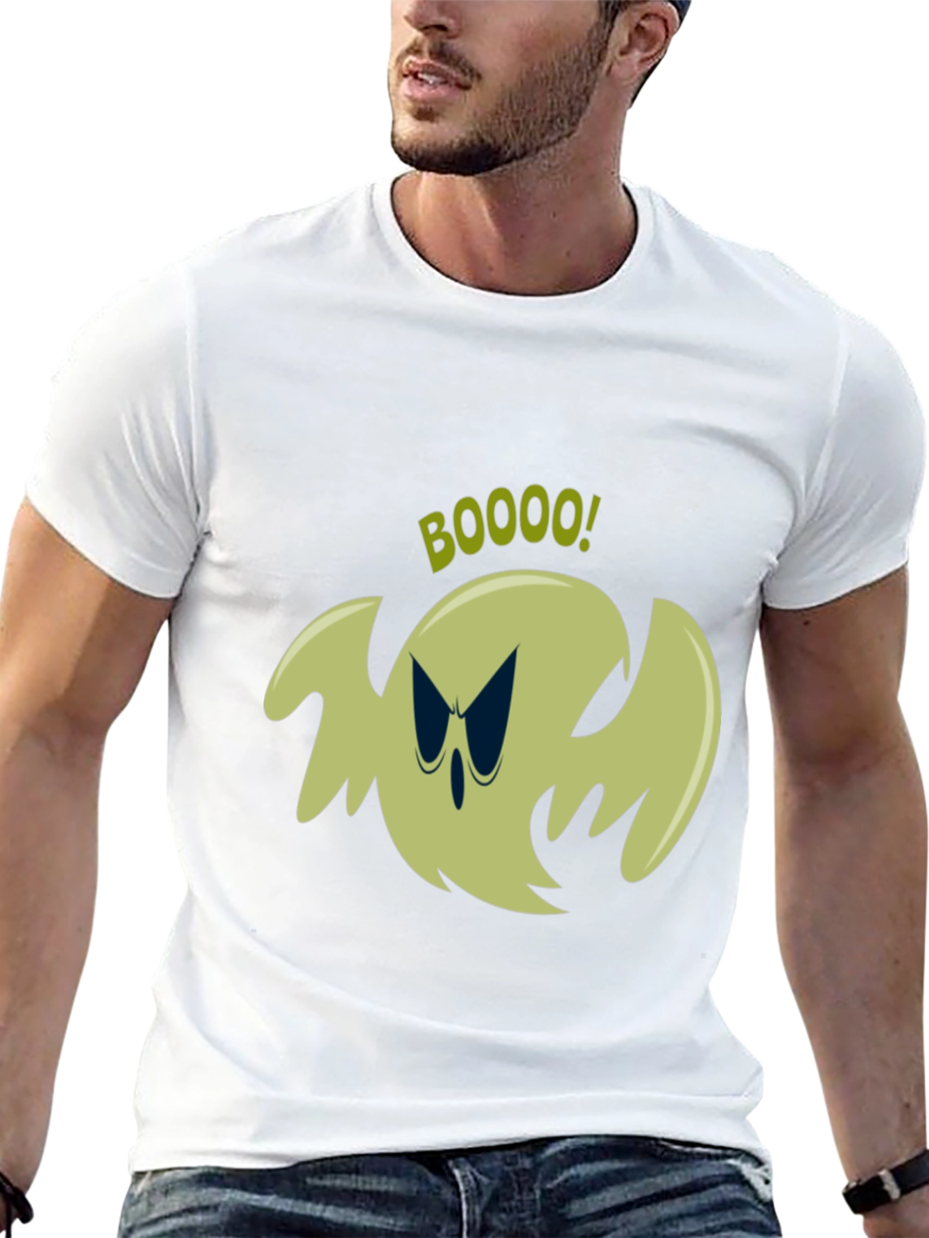 Spooky Ghost Graphic Tee - Halloween Shirt