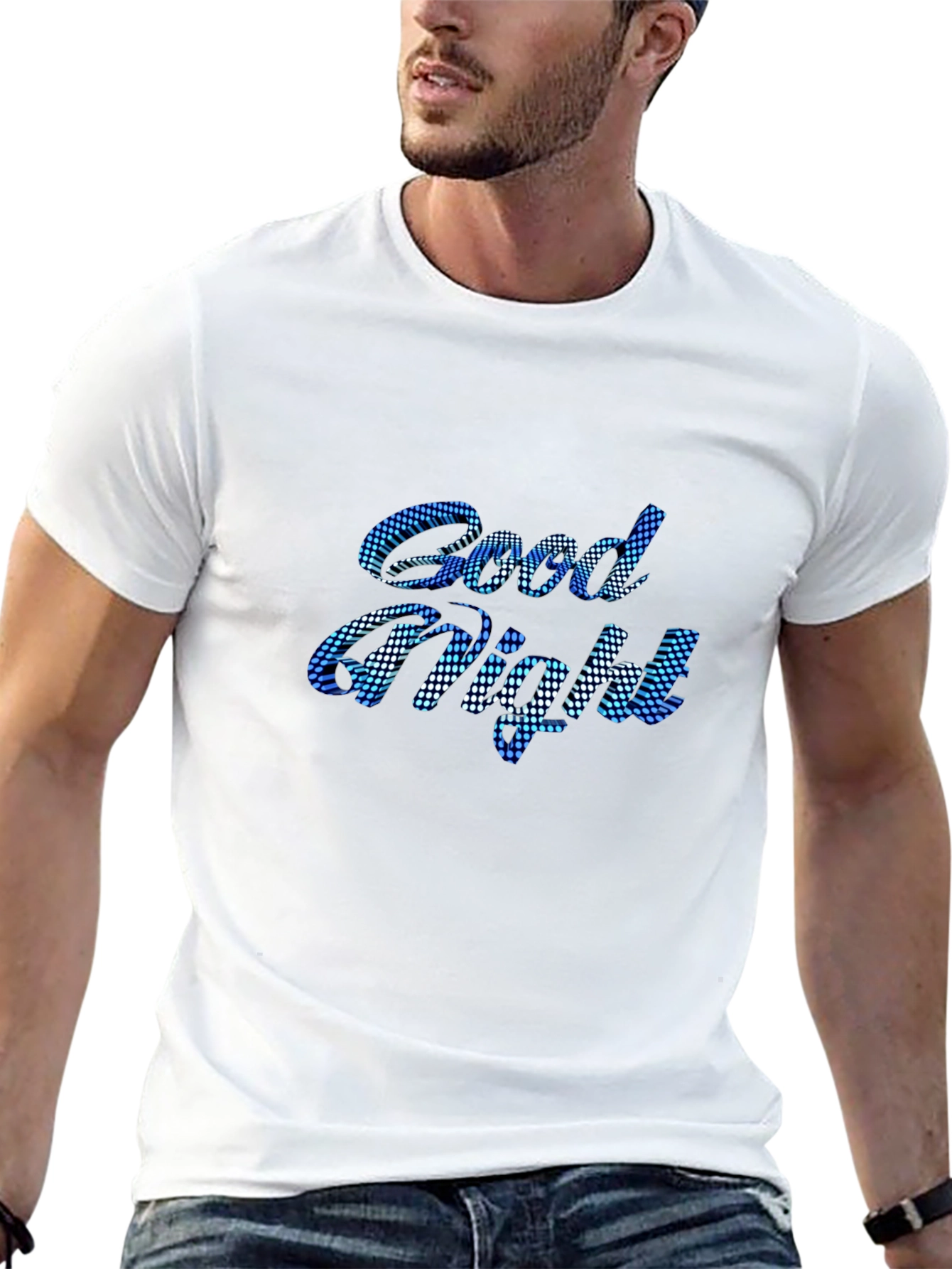 Good Night Graphic Print Black T-Shirt
