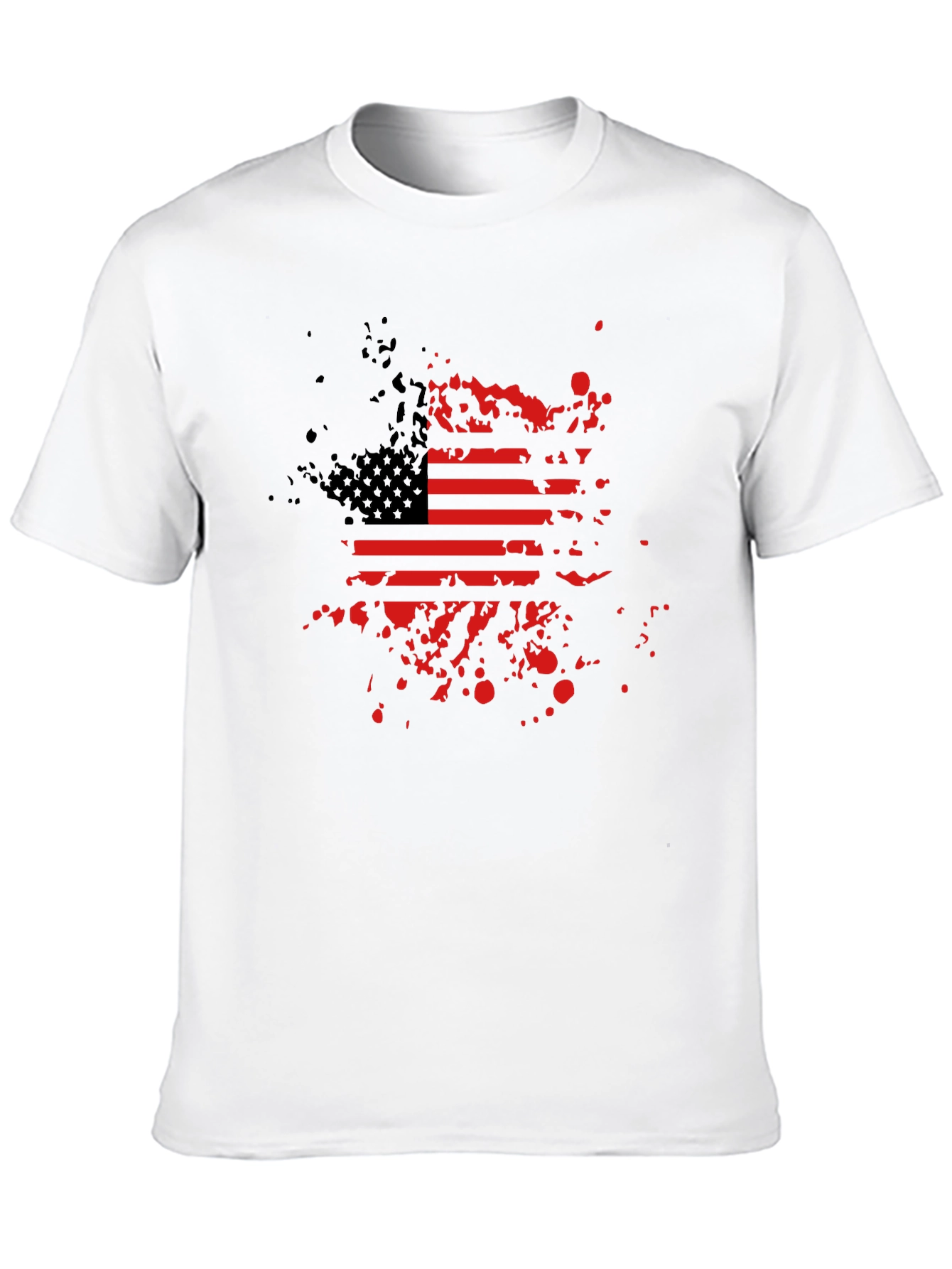 American Flag Splatter Print Graphic Tee