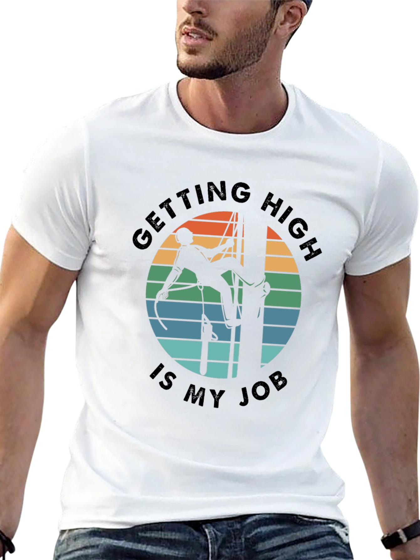 Getting High Is My Job Black Graphic T-Shirt