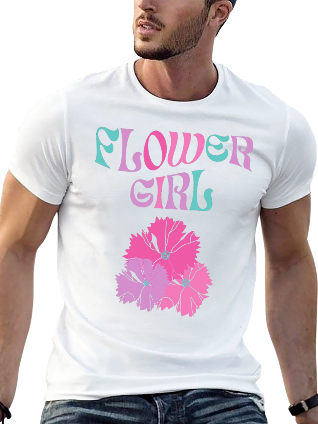 Flower Girl Graphic T-Shirt - Trendy Tee