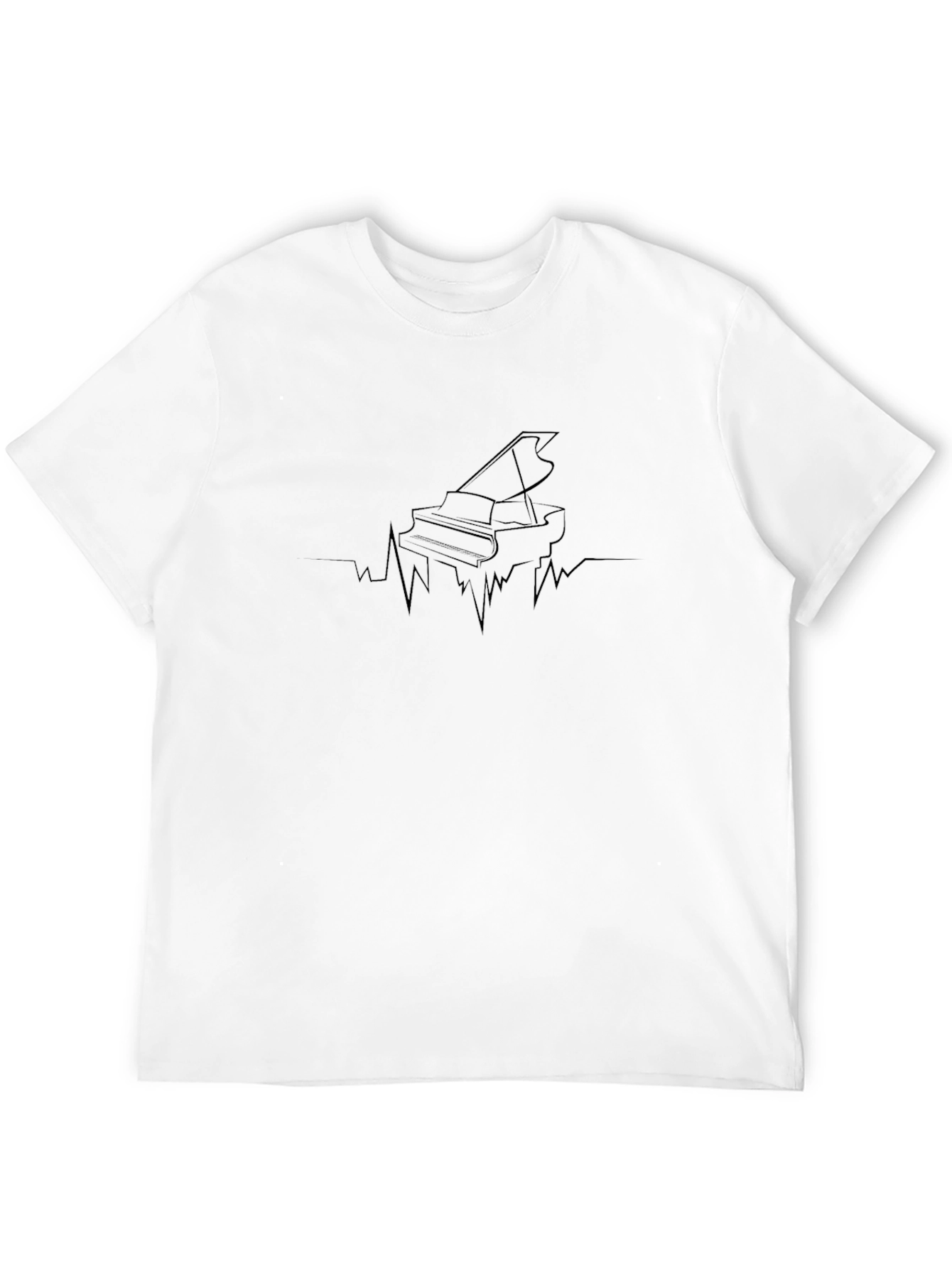 Piano Heartbeat Graphic Tee - Black