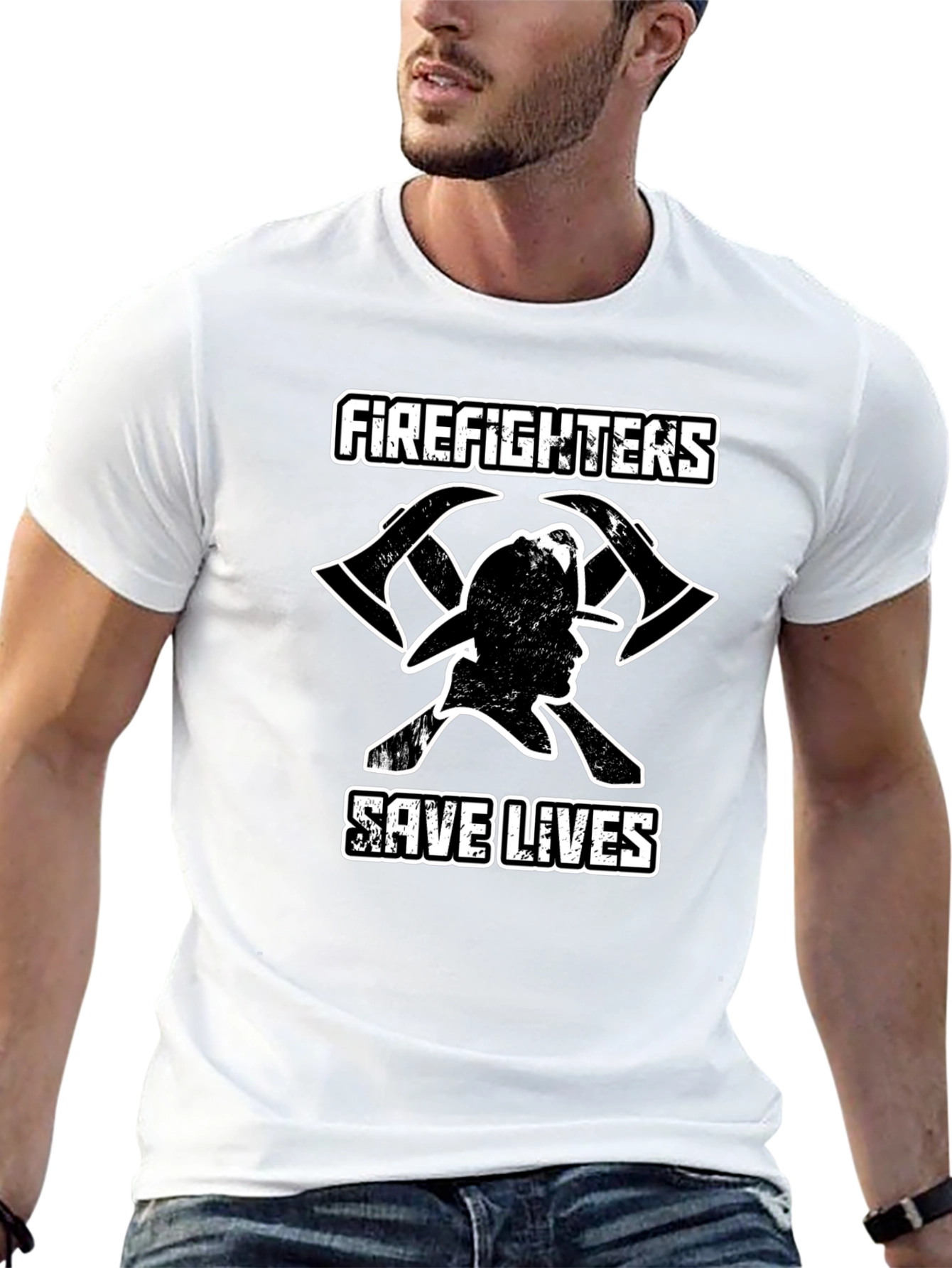 Firefighter Save Lives Graphic Tee - Black