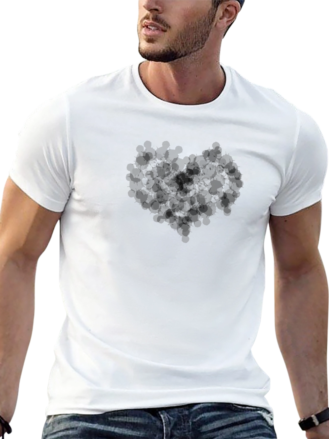 Black T-Shirt with Abstract Design