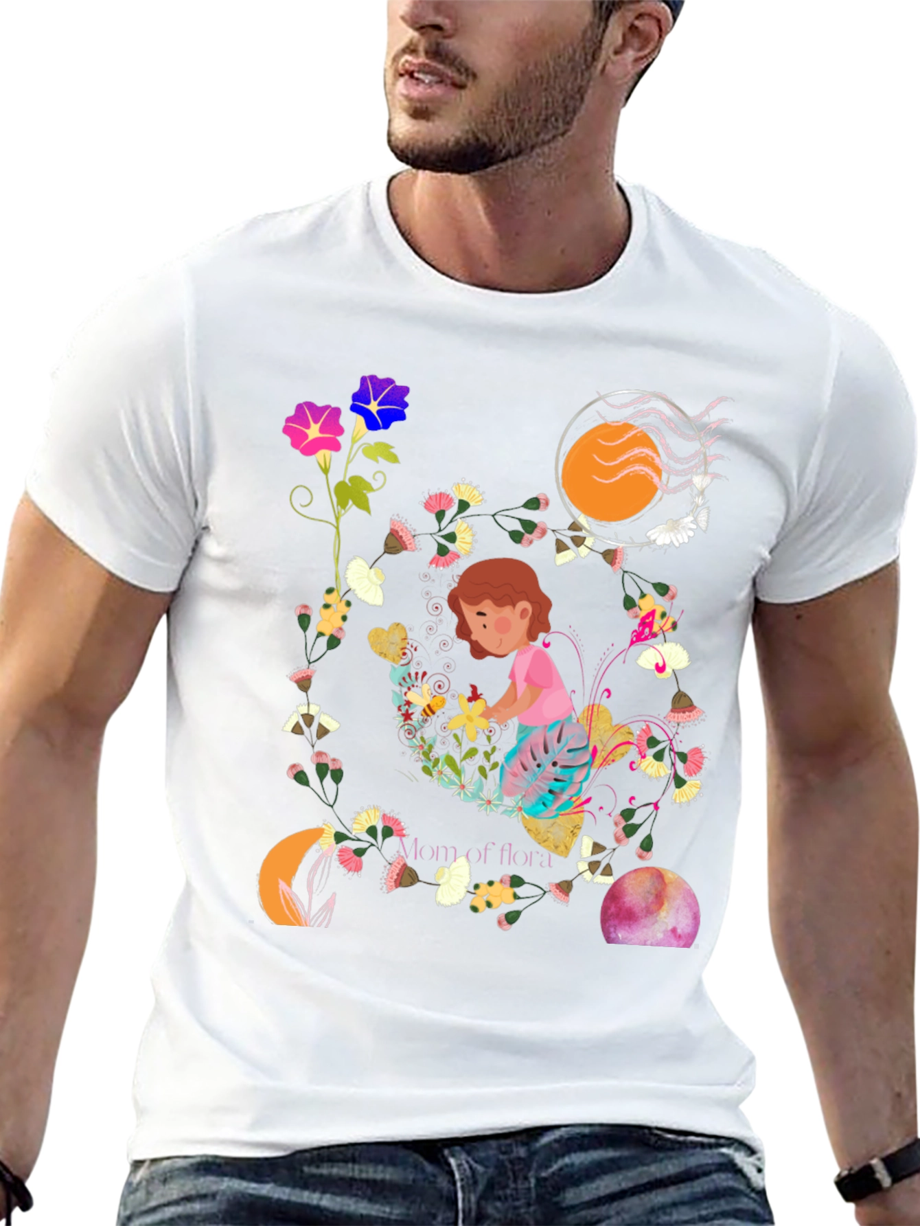 Floral T-Shirt: Mom of Flora Graphic Print