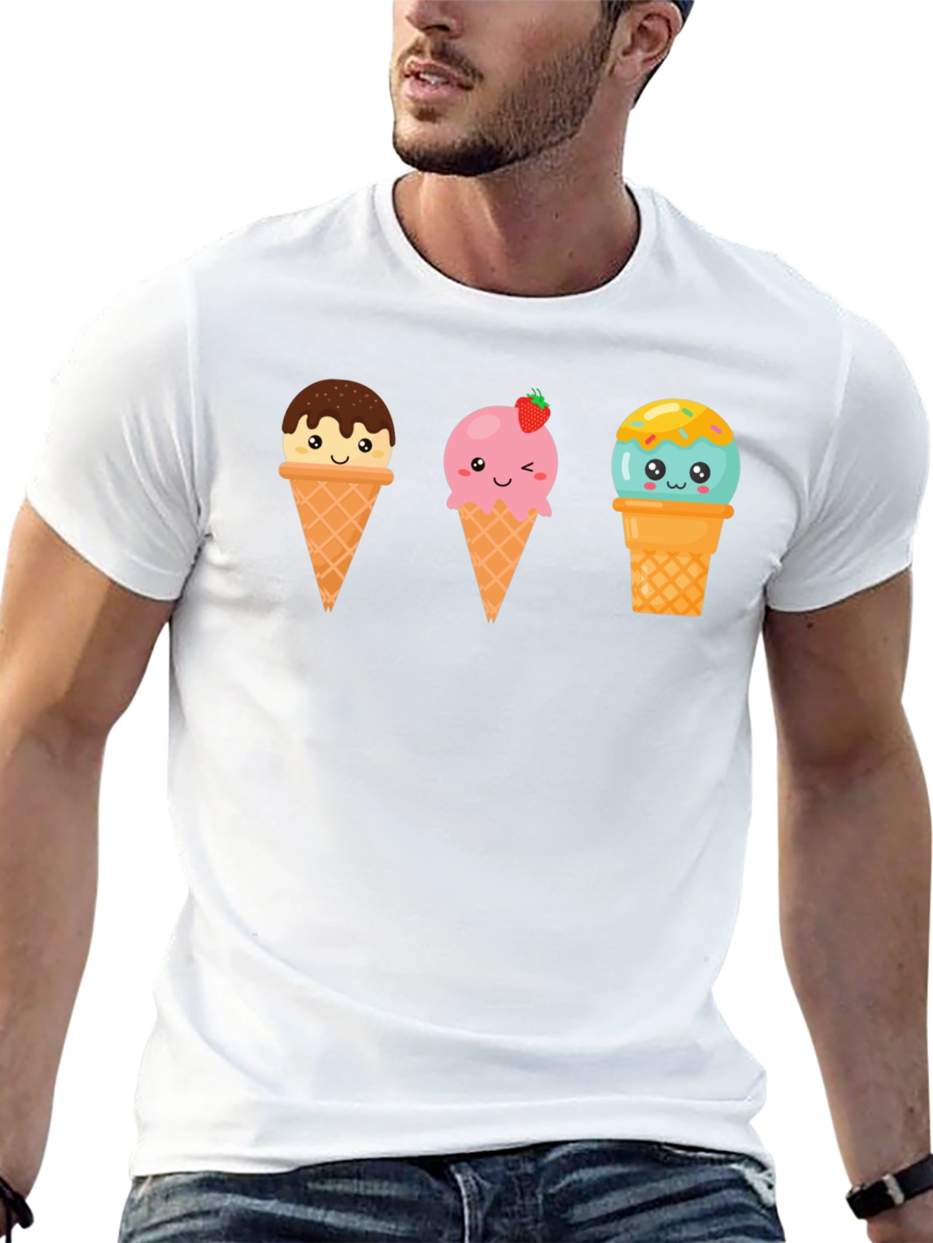 Kawaii Ice Cream Graphic Tee - Cute Summer Shirt