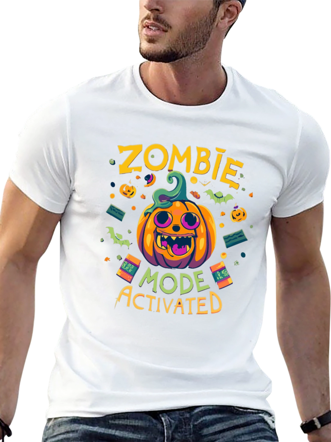 Zombie Mode Activated Halloween Graphic Tee