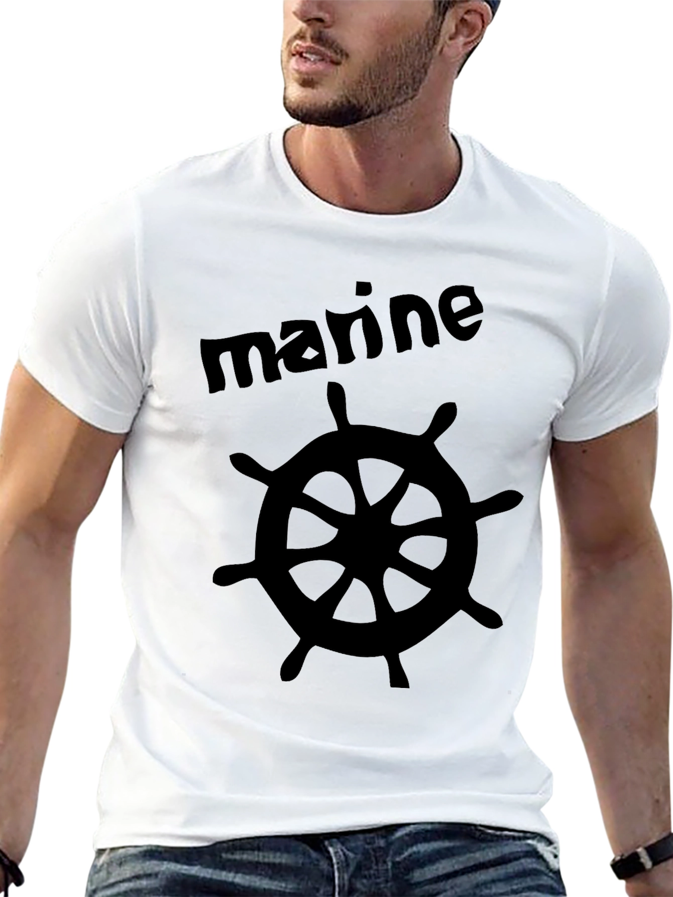 Marine Wheel Black T-Shirt
