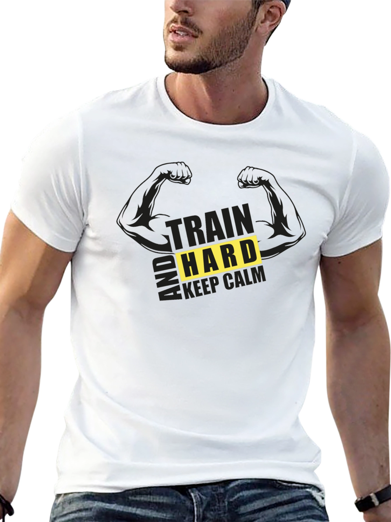 Train Hard T-Shirt - Motivational Gym Workout Tee